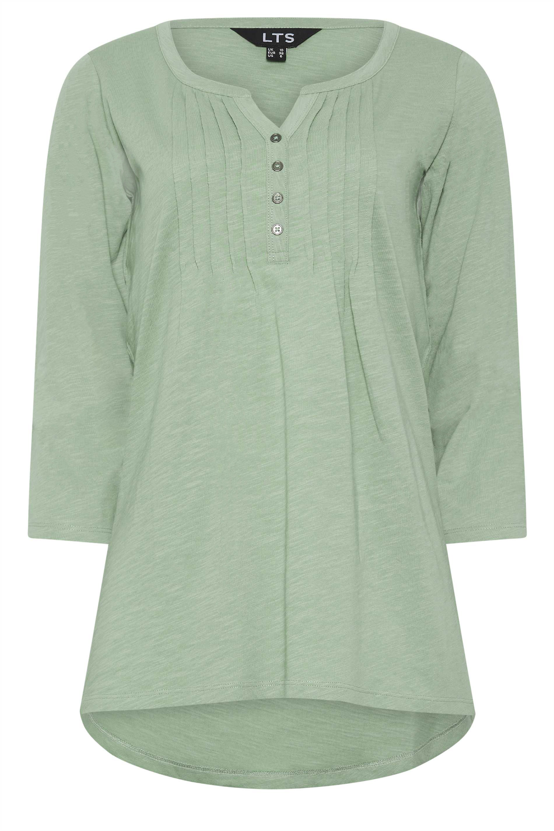 LTS 2 PACK Tall Sage Green & Navy Blue Cotton Henley Tops | Long Tall Sally 9