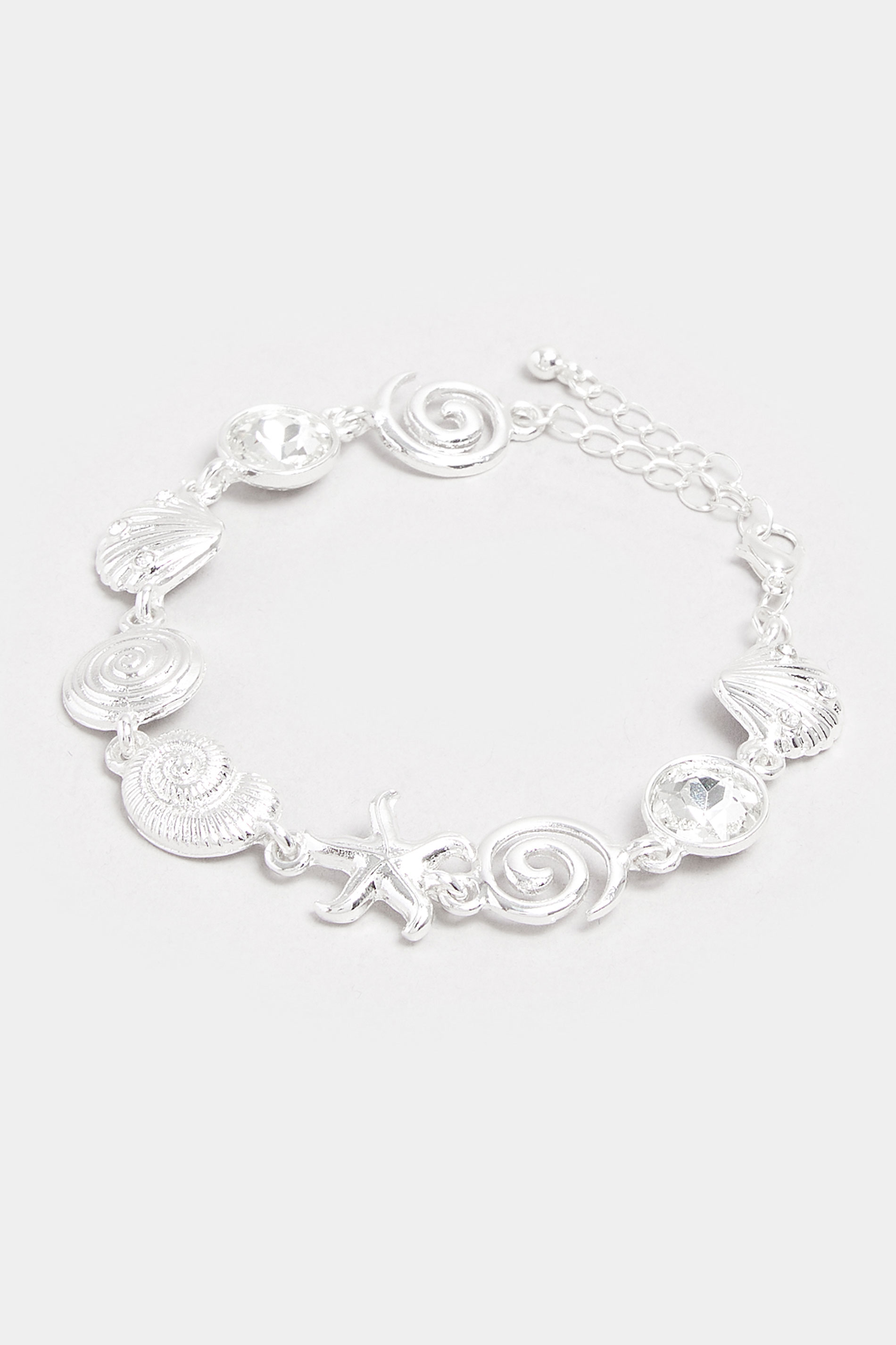 Silver Tone Shell Charm Bracelet | Yours Clothing 2
