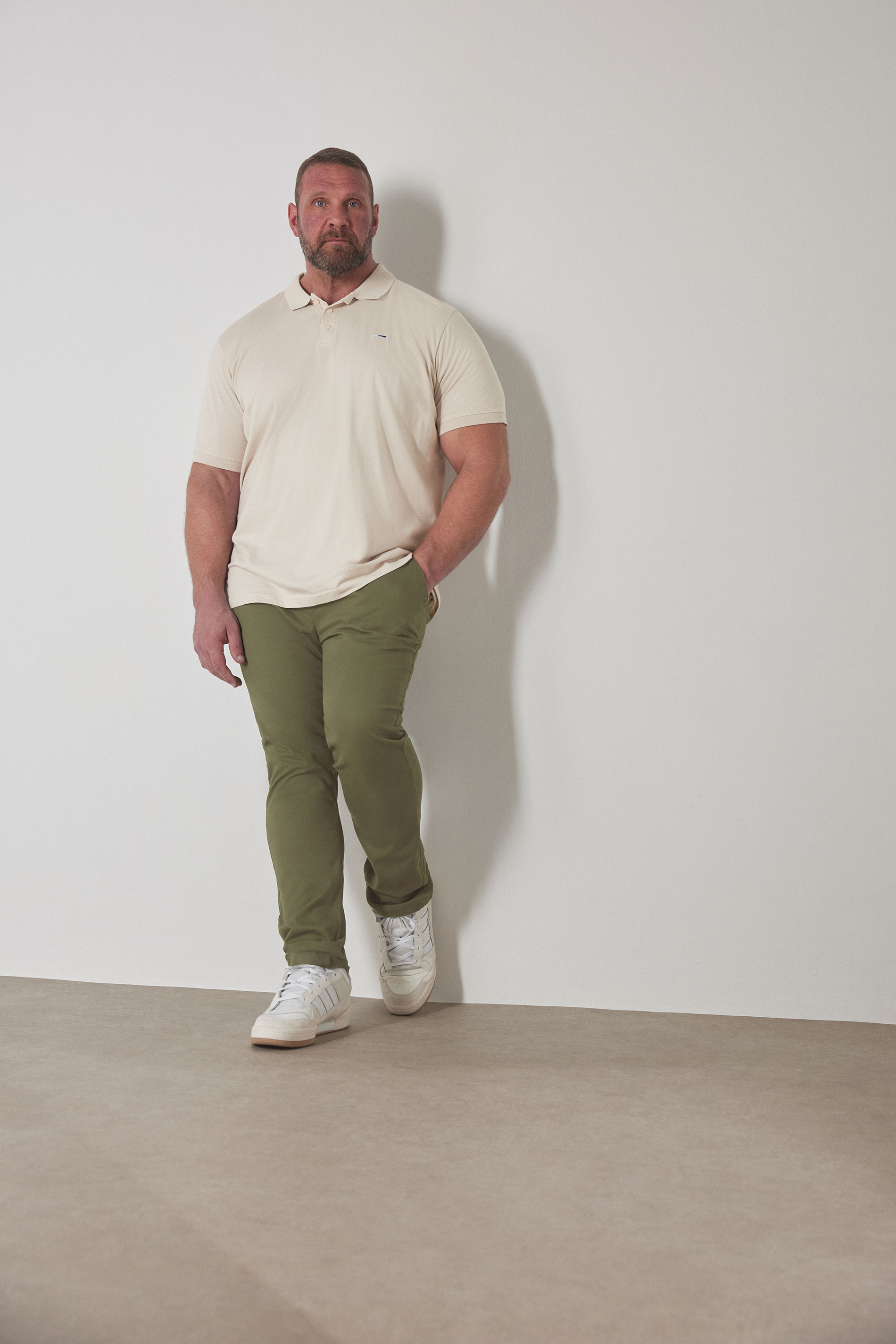 BadRhino Khaki Green Stretch Chinos | BadRhino 1