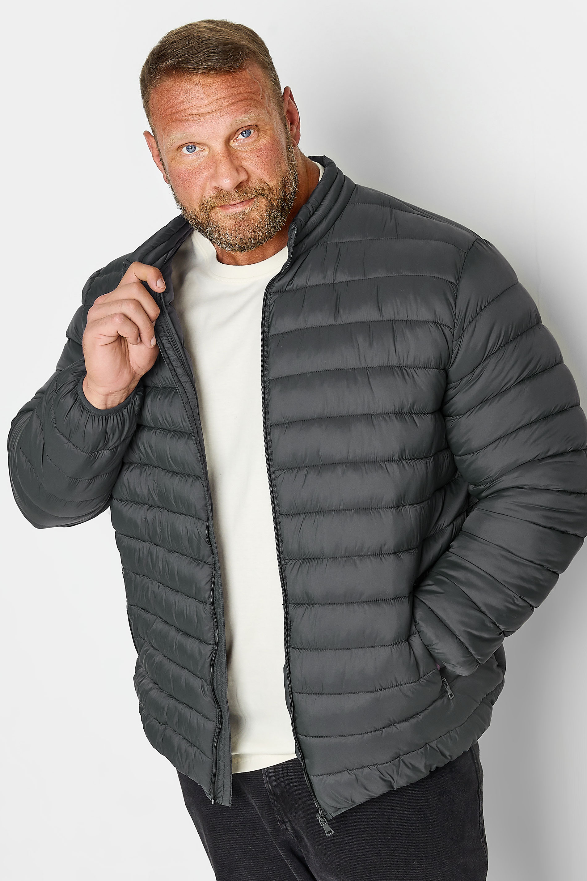 BadRhino Big & Tall Charcoal Grey Puffer Coat | BadRhino 2