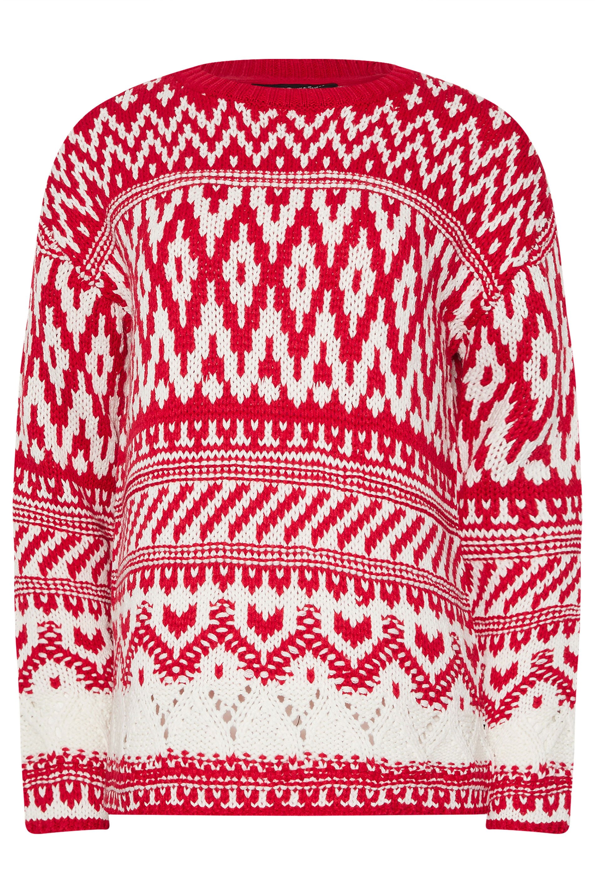 LTS Tall Red & White Fairisle Jumper | Long Tall Sally 5
