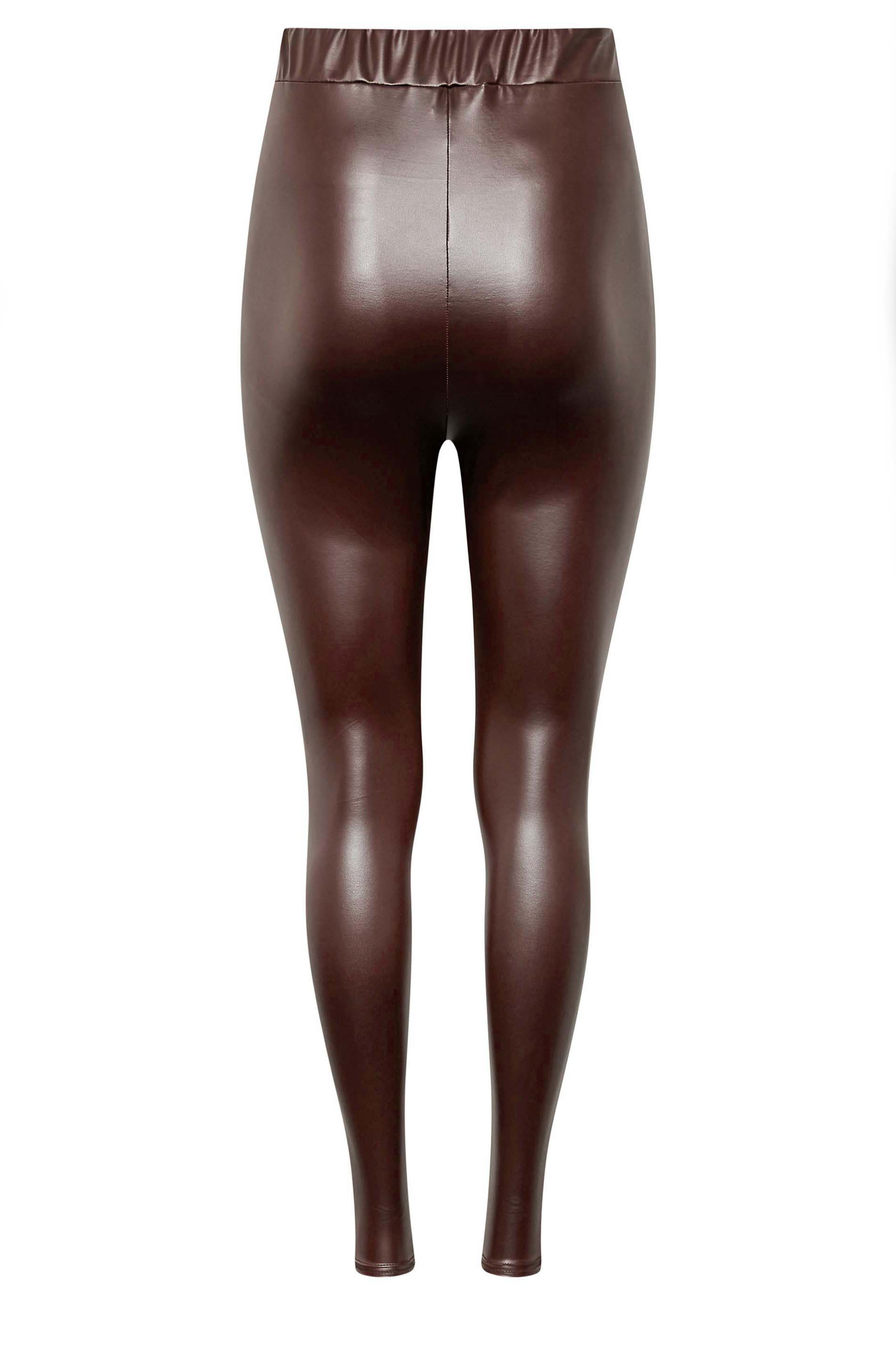 Athena Chocolate Brown High Waist Faux Leather Leggings – Miss Hussy