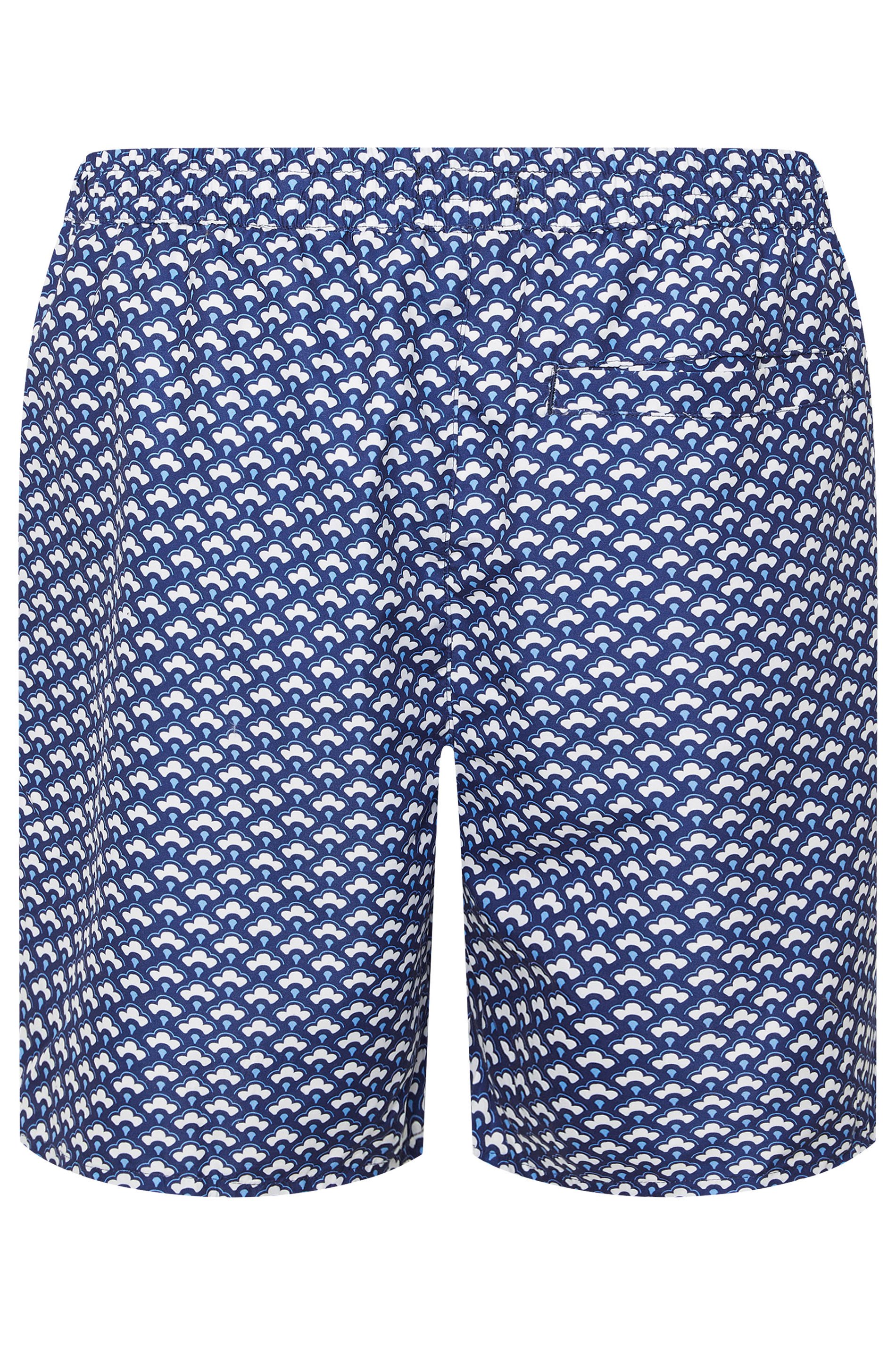 BadRhino Big & Tall Blue Geometric Print Swim Shorts | BadRhino 8