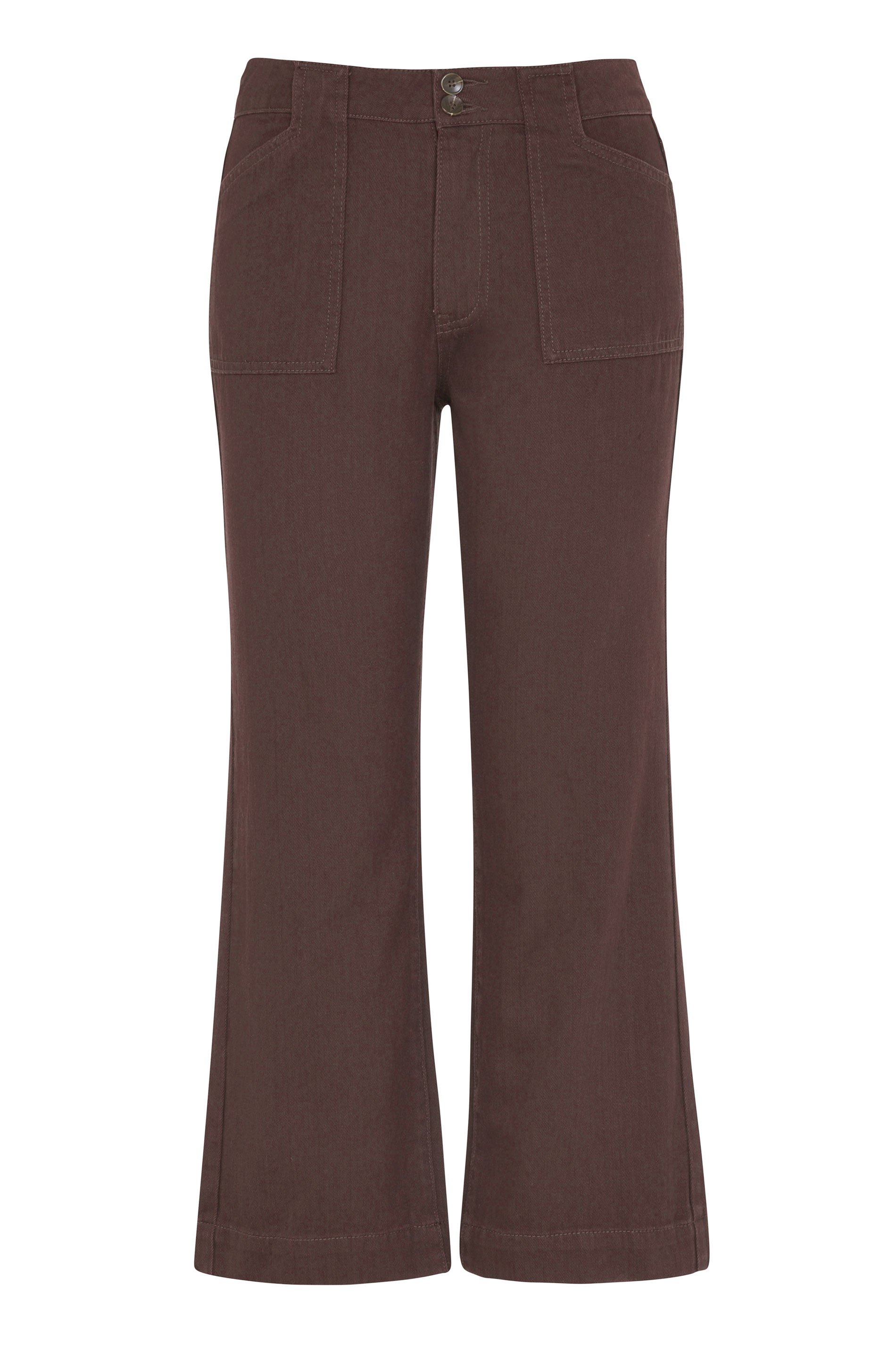 Cotton Twill Kick Flare Cropped Trouser | Long Tall Sally  4