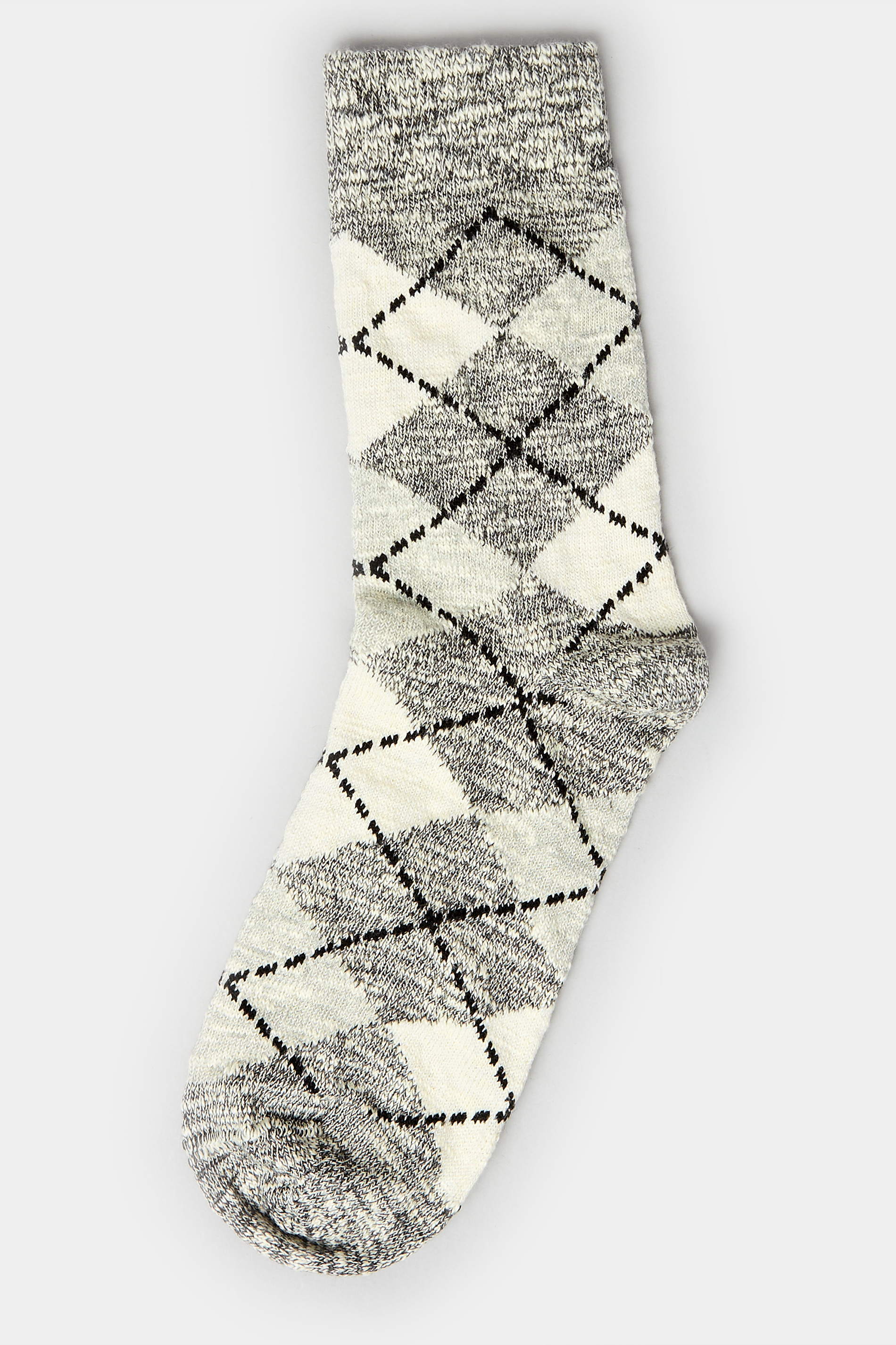 2 Pack Grey Argyle Ankle Socks | Yours Clothing 4