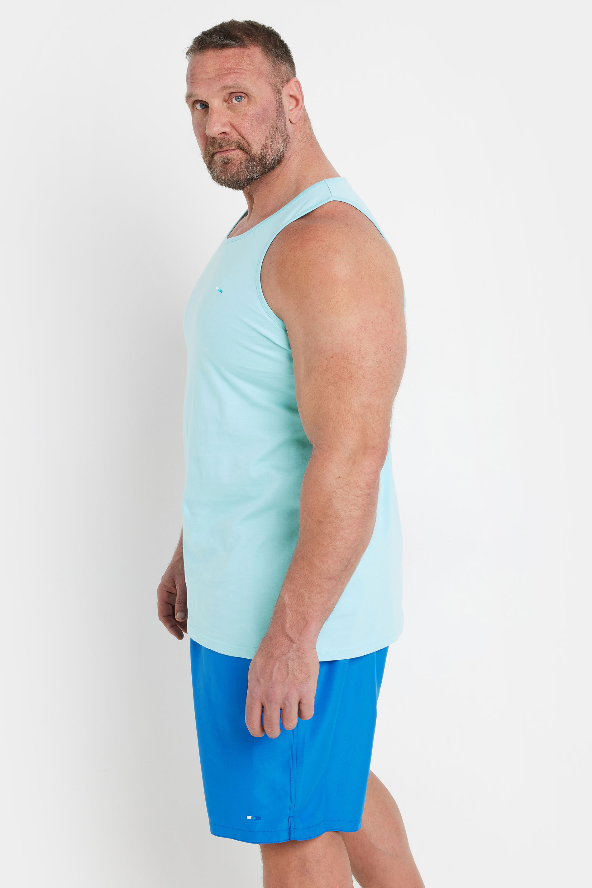 BadRhino Big & Tall 3 PACK Light Blue & Orange Vest Tops | BadRhino 3