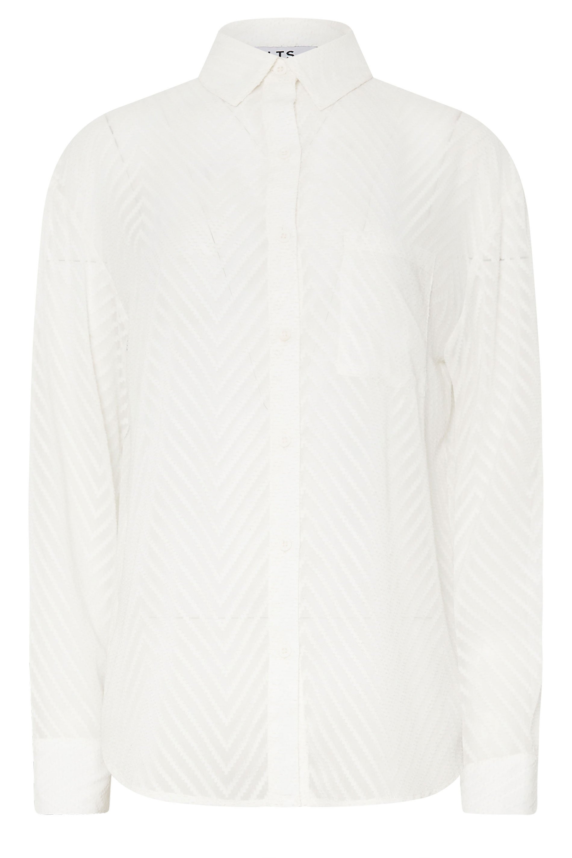 LTS Tall White Shadow Stripe Long Sleeve Shirt | Long Tall Sally 5
