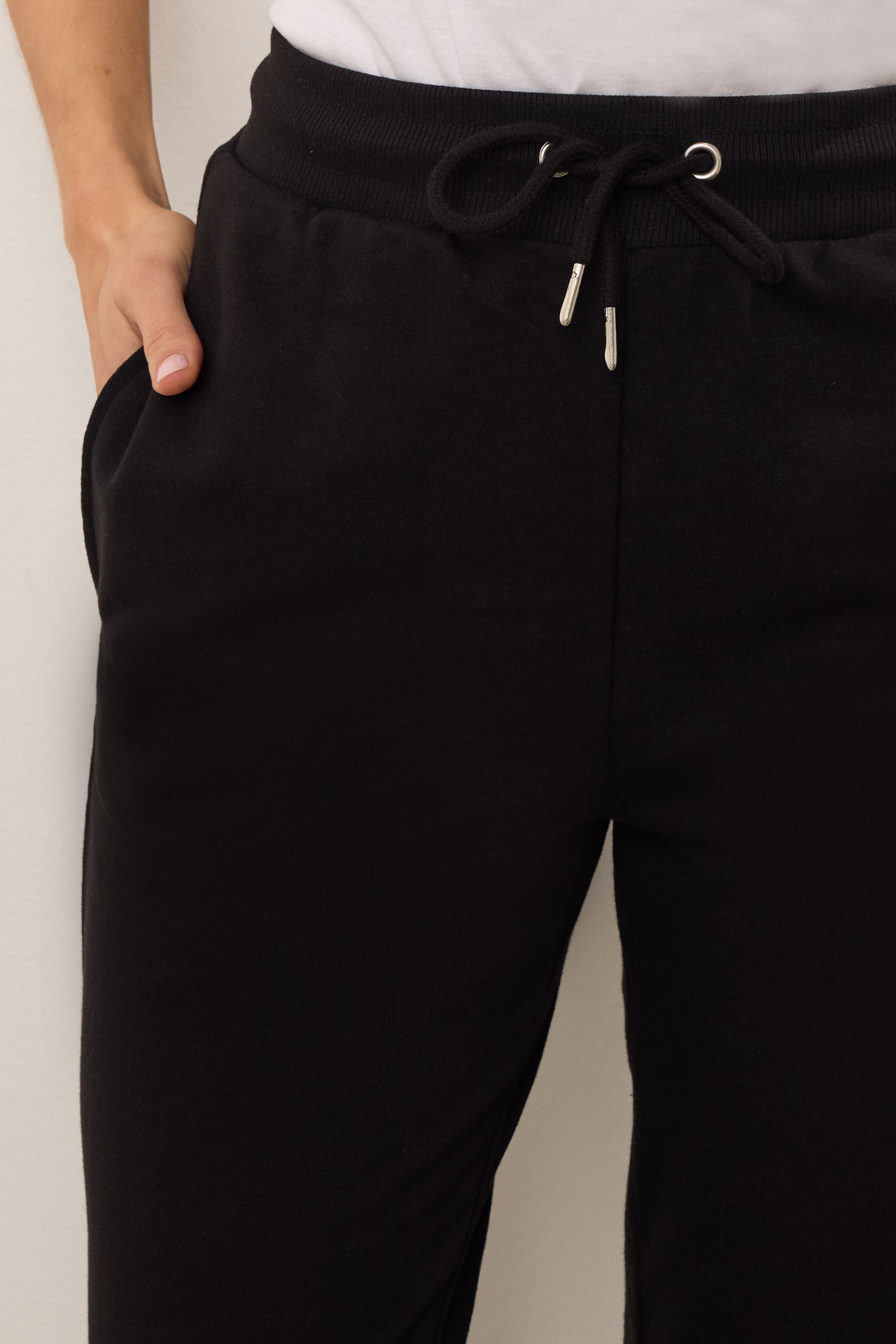 LTS Tall Black Cuffed Drawstring Joggers | Long Tall Sally  4