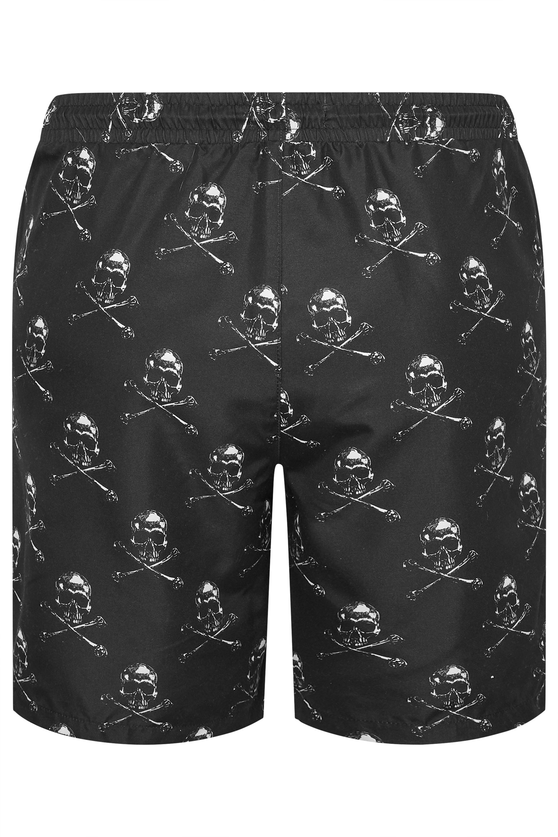 BadRhino Big & Tall Black Skull Swim Shorts | BadRhino 2