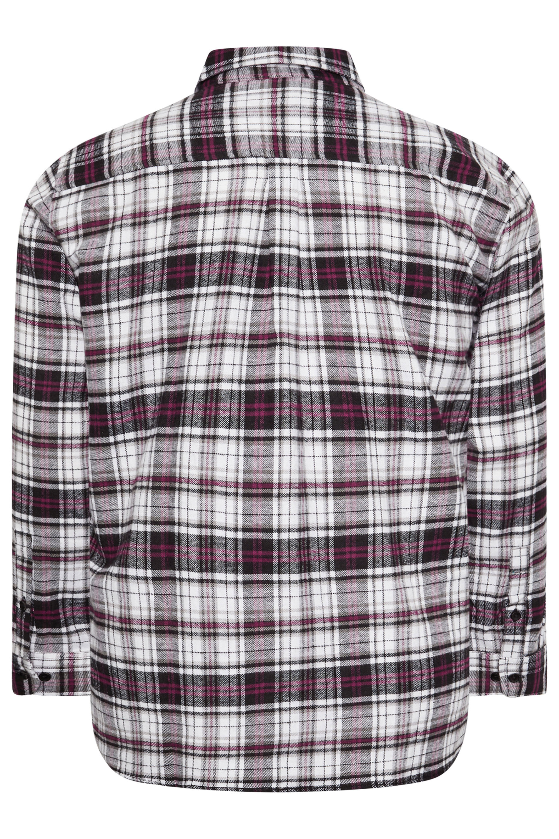 BadRhino Big & Tall Black Check Print Long Sleeve Flannel Shirt | BadRhino 6