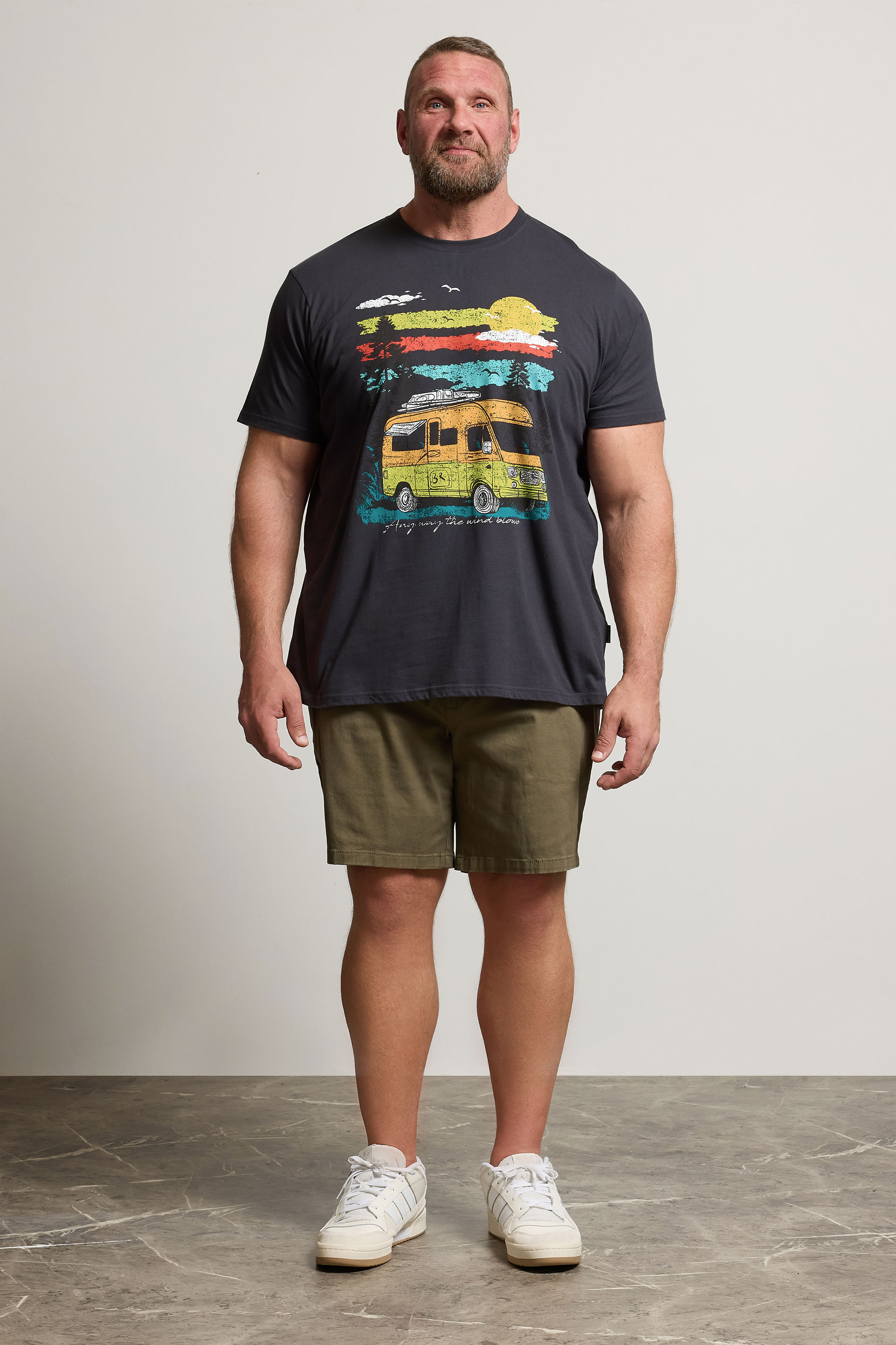 BadRhino Big & Tall Ebony Grey Camper Graphic T-Shirt | BadRhino 2