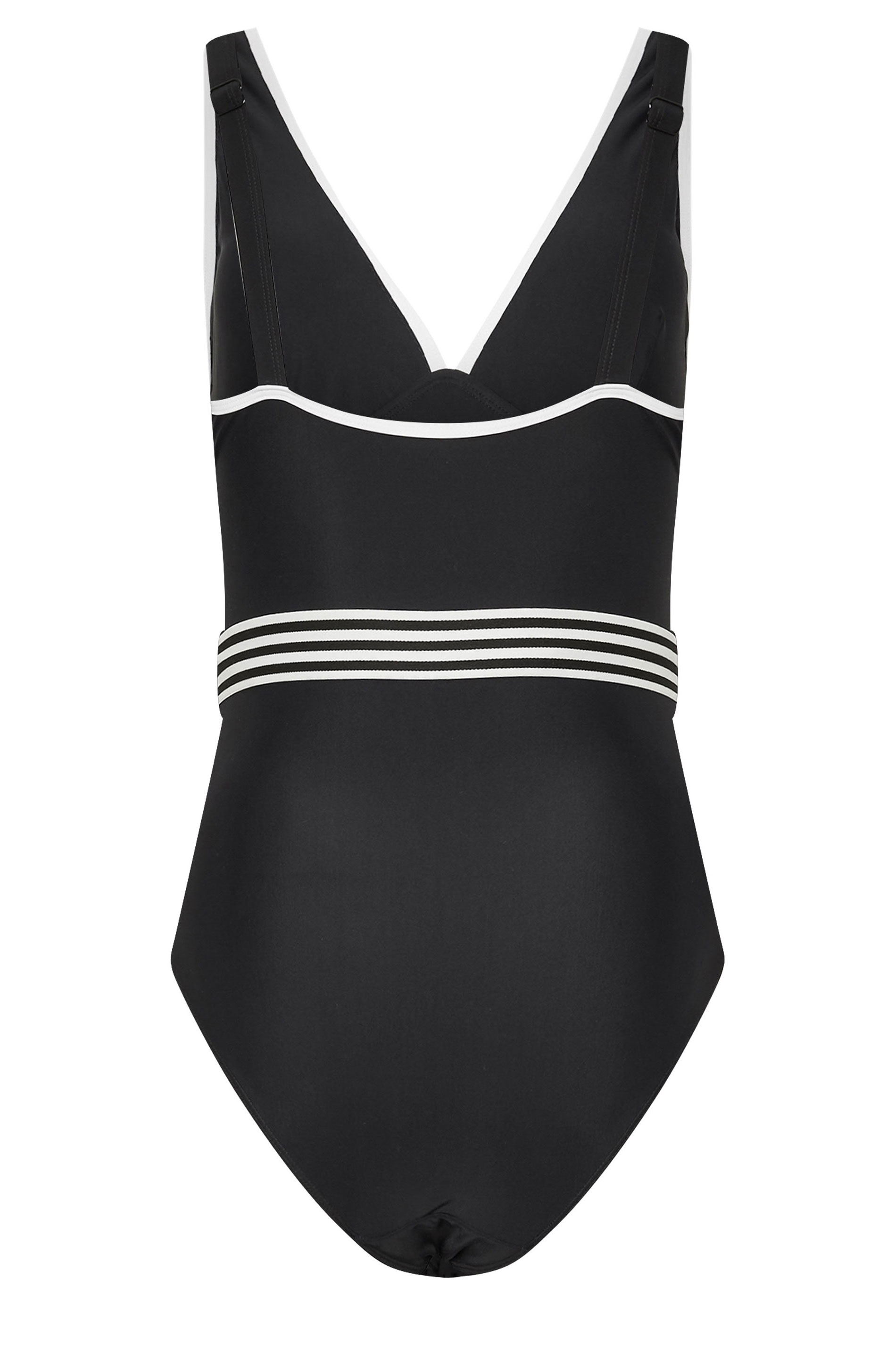 LTS Tall Women's Black Monochrome Belted Swimsuit | Long Tall Sally 9