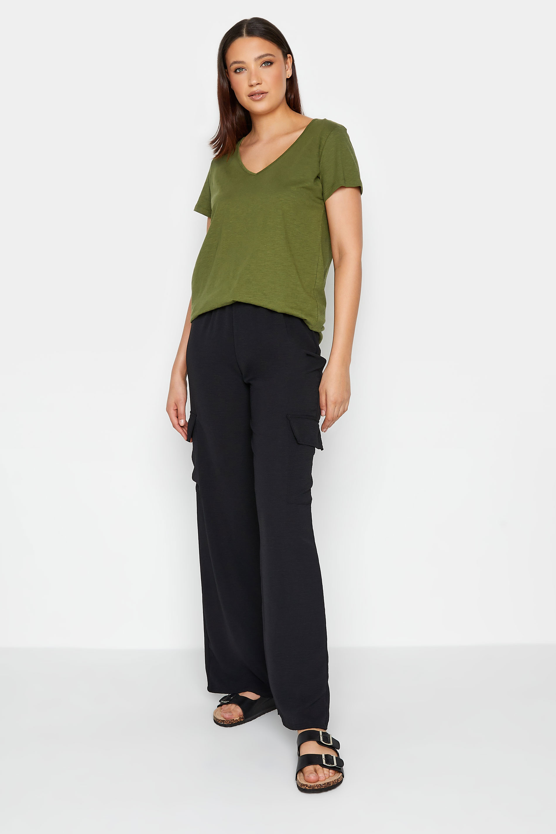 LTS Tall Womens Olive Green Short Sleeve T-Shirt | Long Tall Sally  2