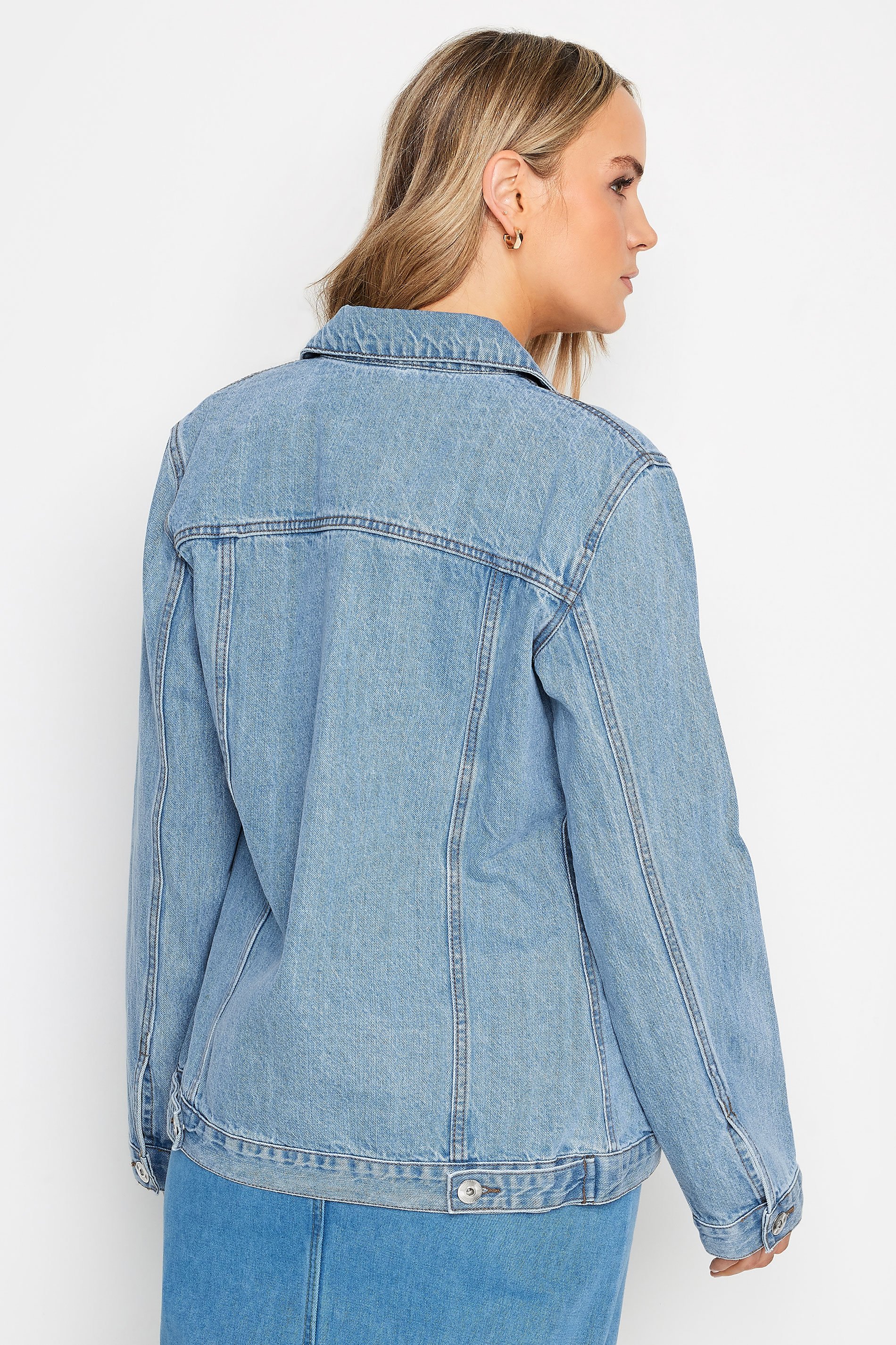 LTS Tall Womens Blue Mid Wash Denim Jacket | Long Tall Sally 6