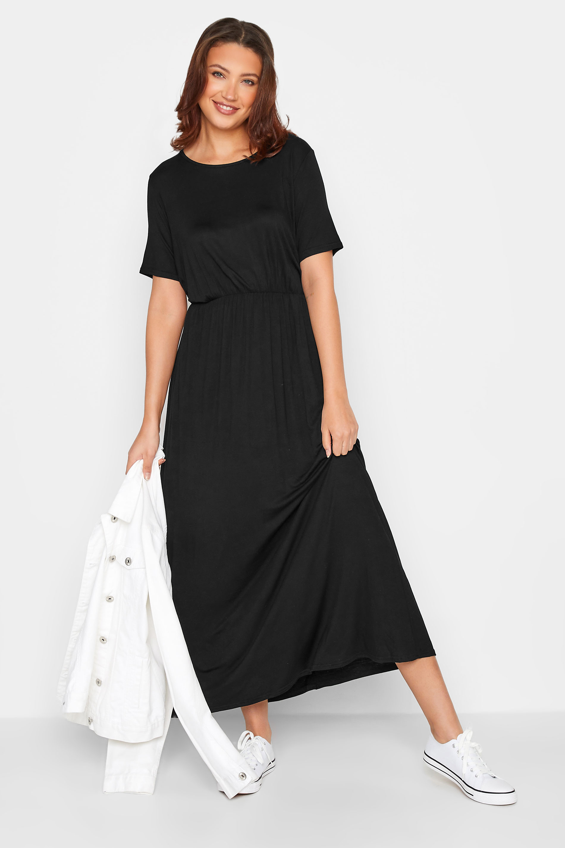 LTS Black Pocket Midaxi Dress | Long Tall Sally 2