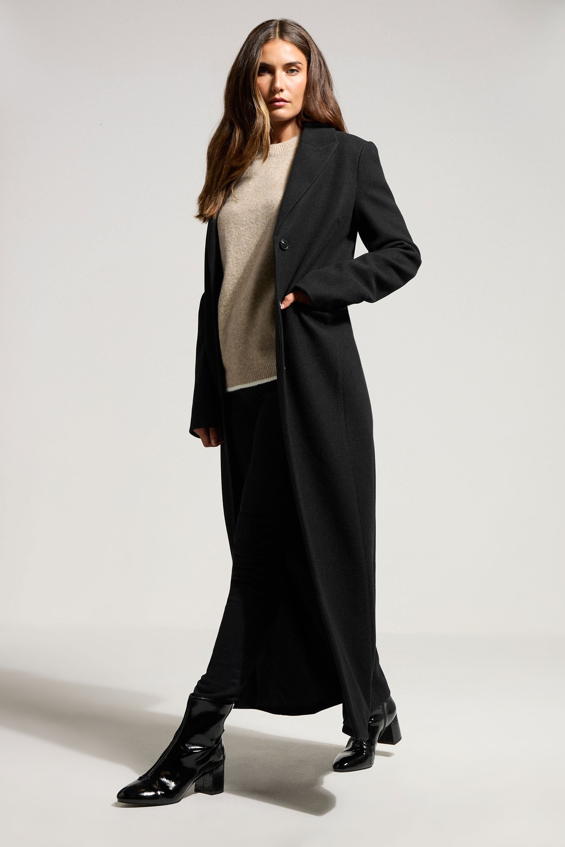 LTS Tall Black Formal Maxi Coat | Long Tall Sally 3