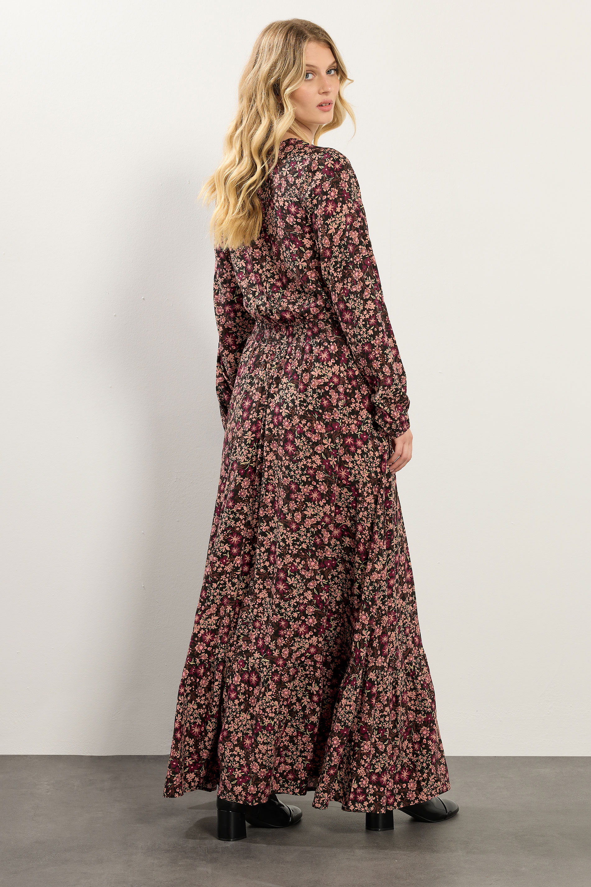 LTS Tall Black Floral Button Maxi Dress | Long Tall Sally 3