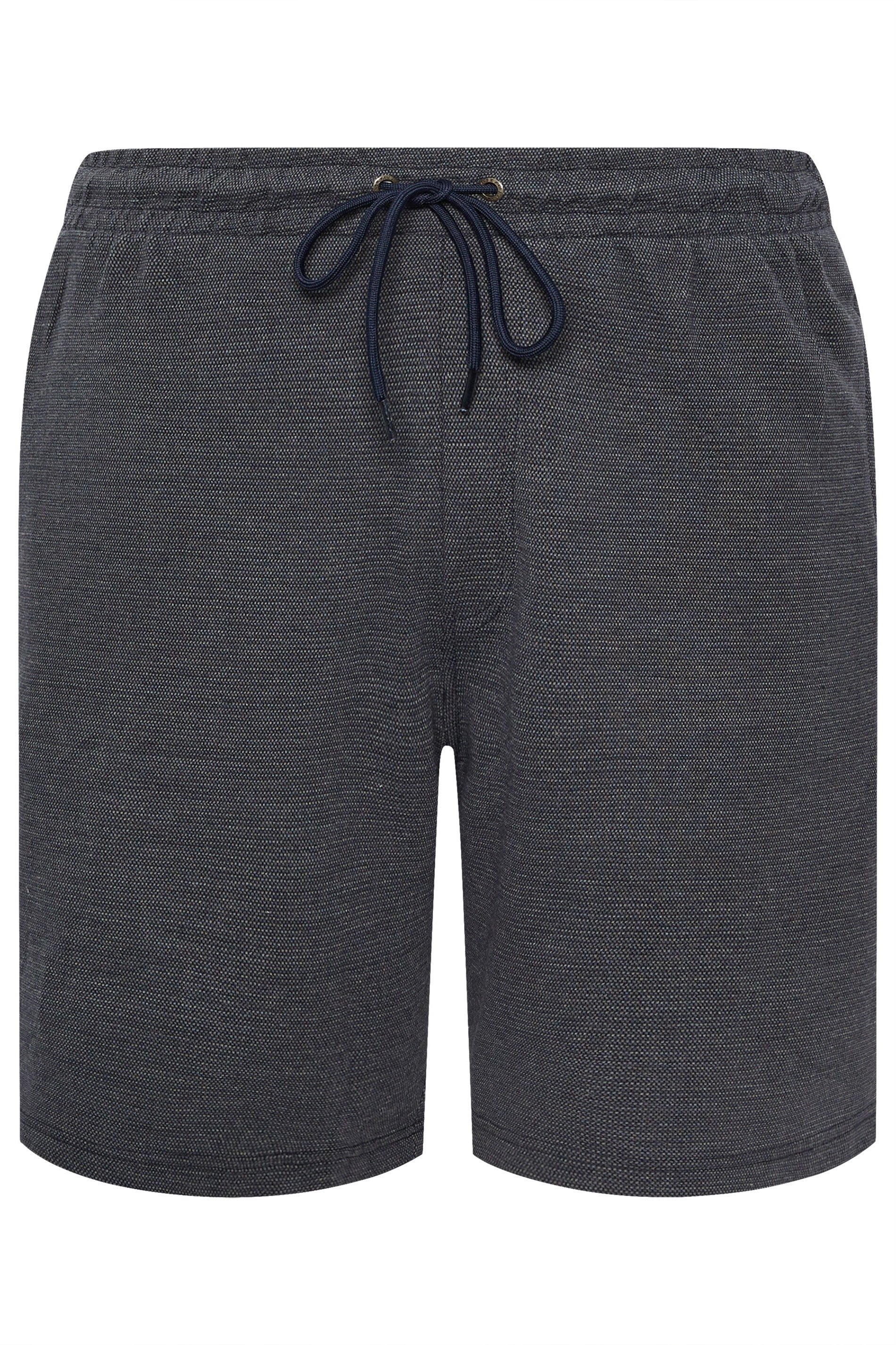 KAM Big & Tall Indigo Blue Textured Interlock Shorts | BadRhino 4