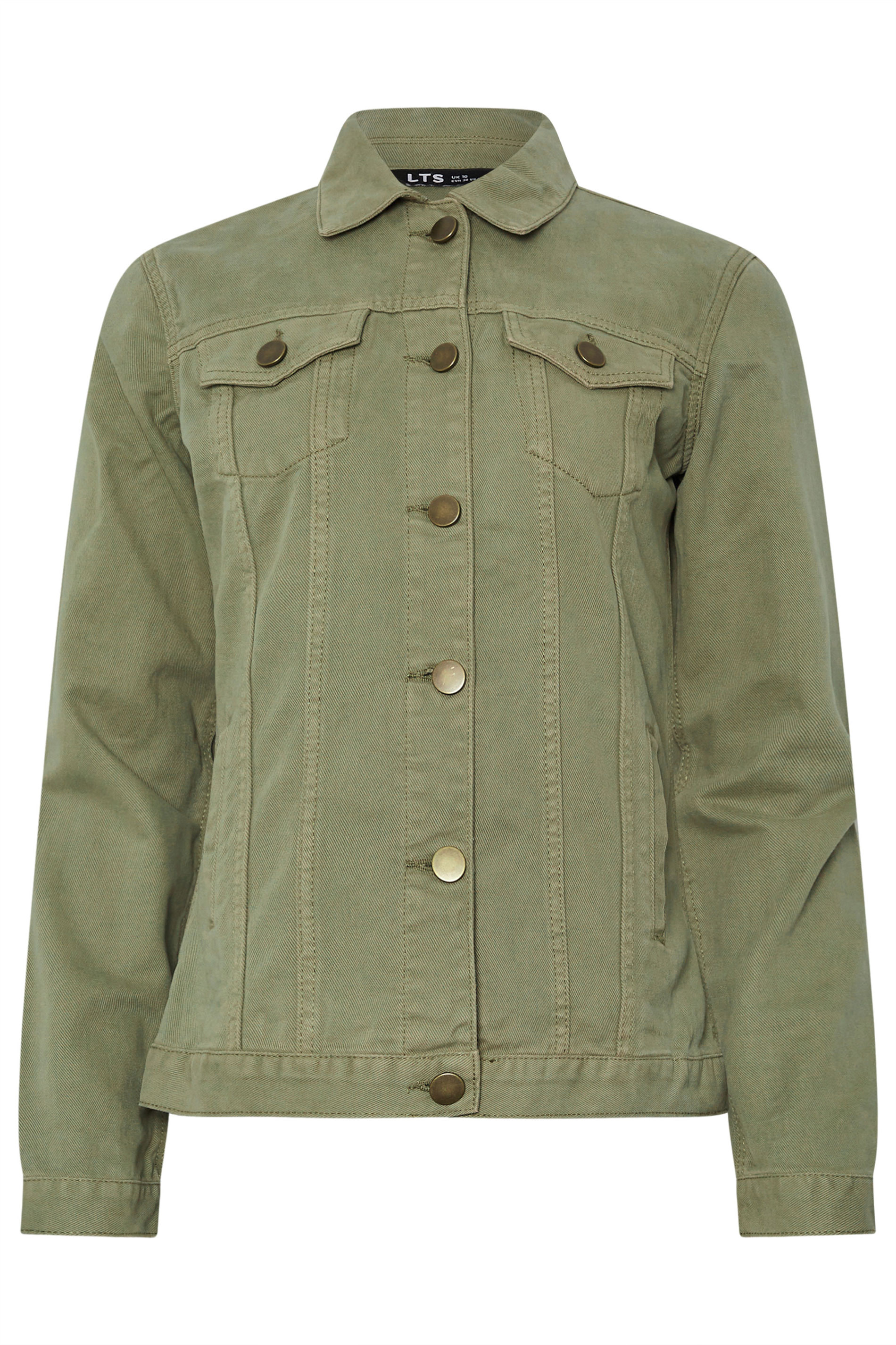 LTS Tall Khaki Green Denim Jacket | Long Tall Sally 7