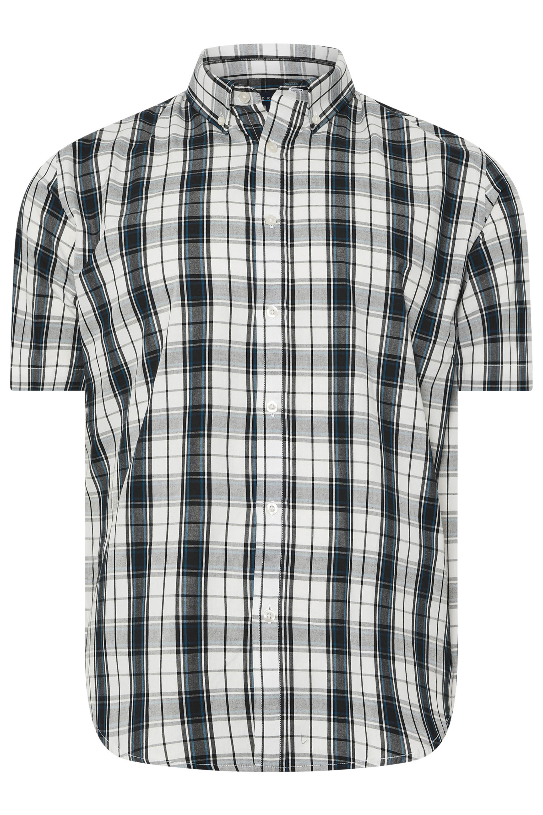 BadRhino Big & Tall Black & White Short Sleeve Check Shirt | BadRhino 7
