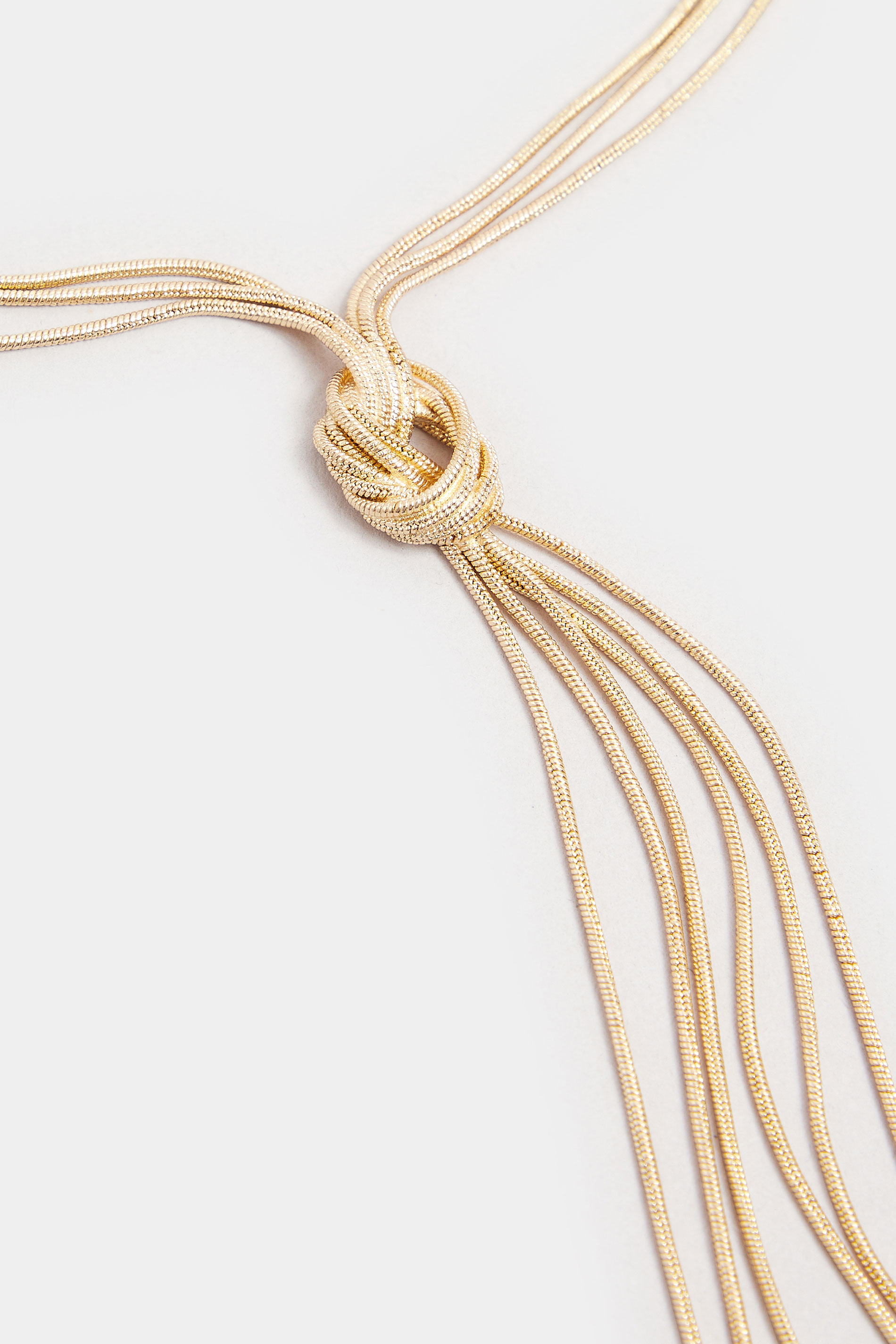 Gold Tone Multi Chain Knot Necklace | Yours Clothing  3