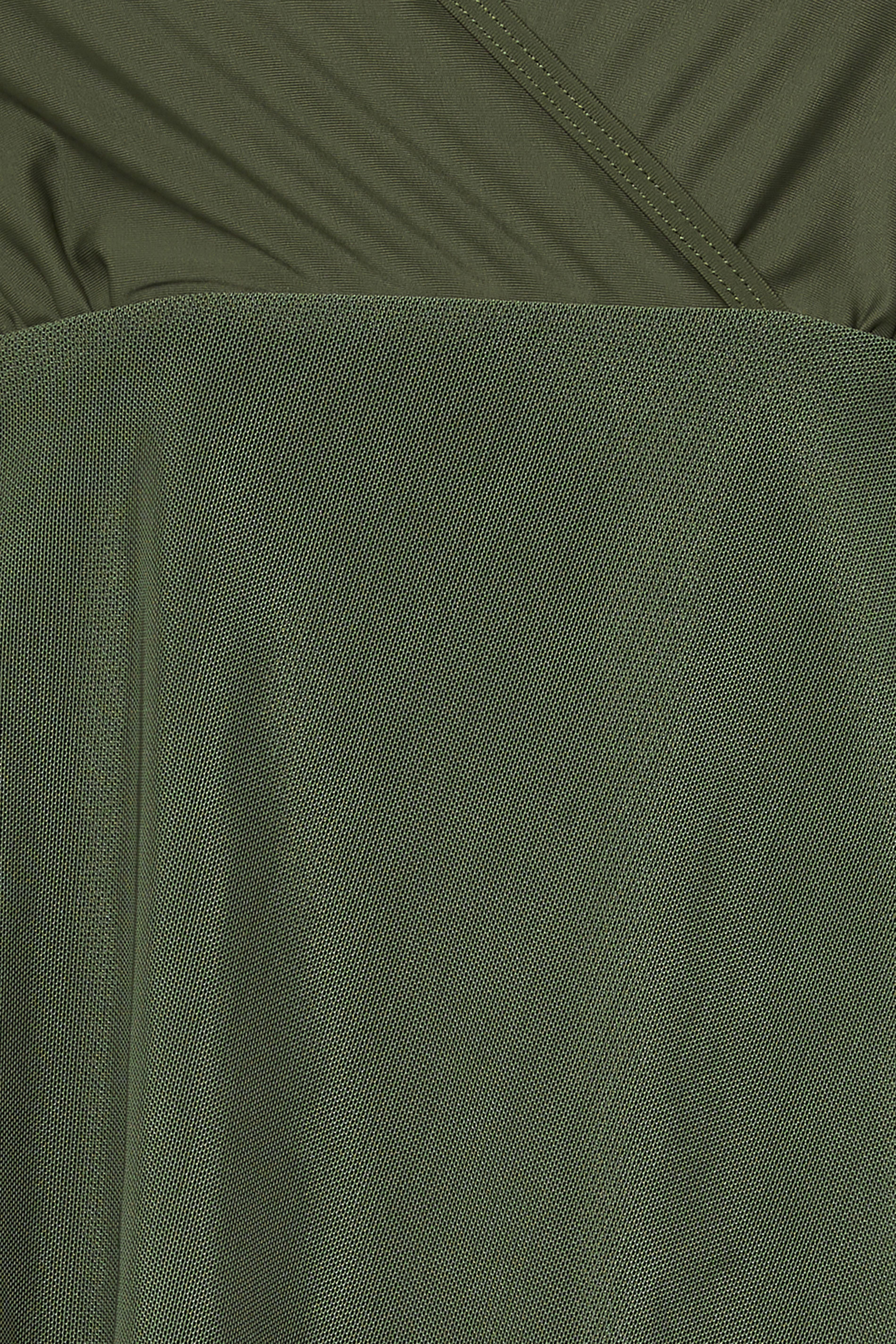 LTS Tall Khaki Green Mesh Skirted Wrap Swimsuit | Long Tall Sally 7