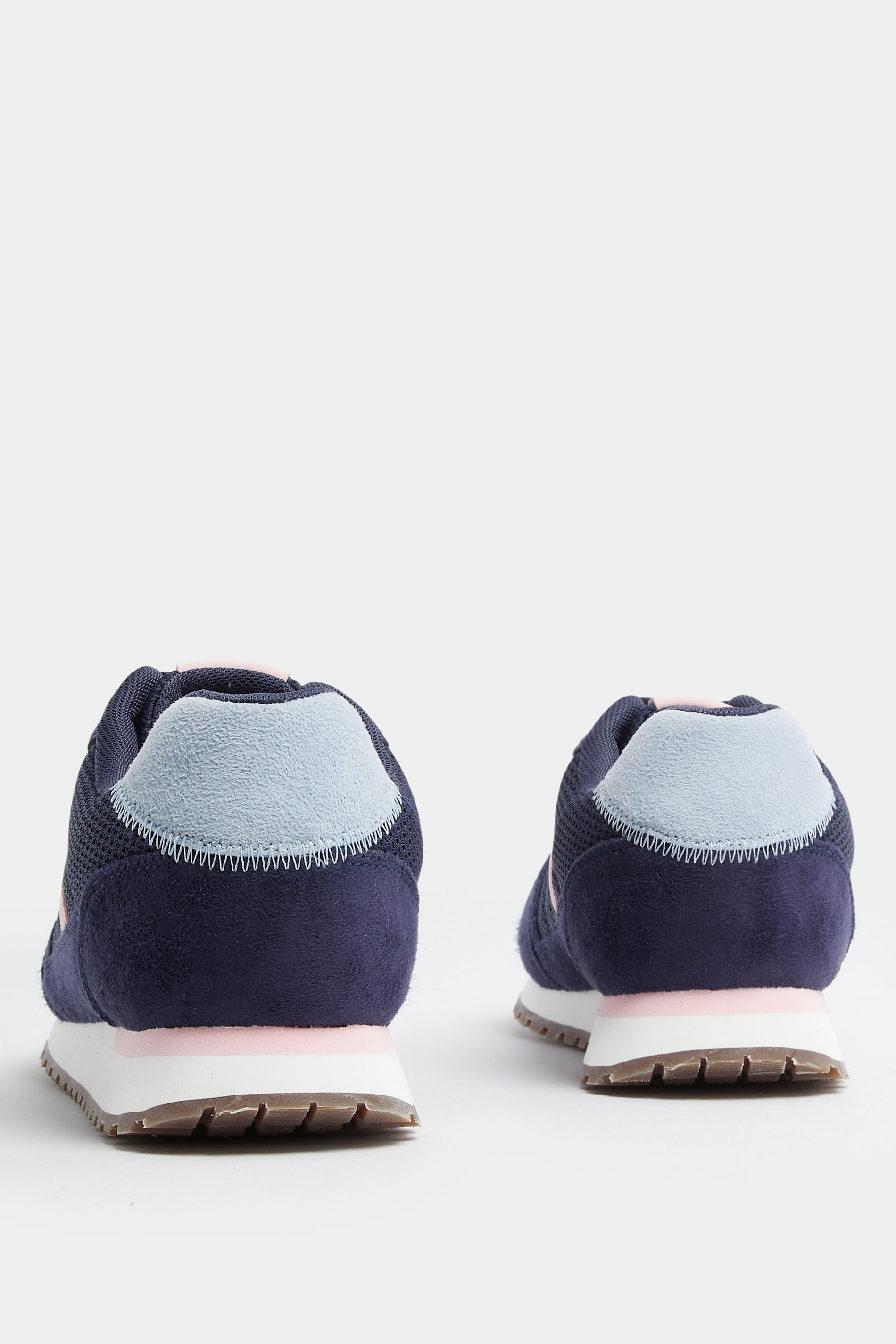 Navy Blue Colourblock Trainers In Extra Wide EEE Fit | Yours Clothing 5