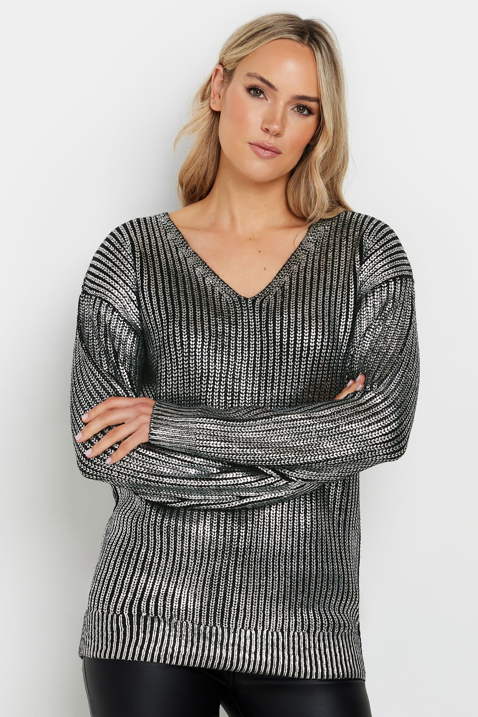 LTS Tall Women's Black Foil Jumper | Long Tall Sally 3