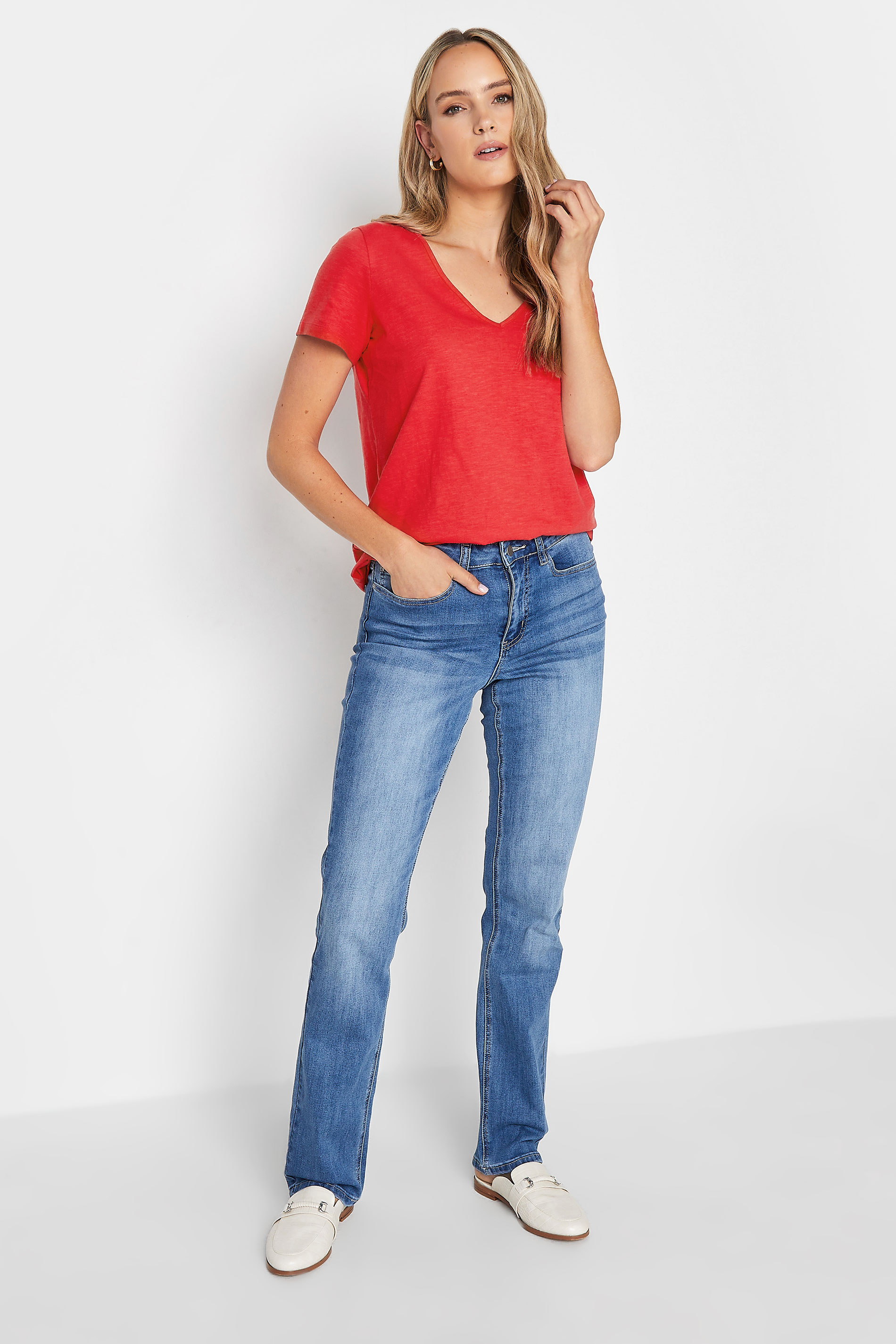 LTS Tall Women's Red V-Neck T-Shirt | Long Tall Sally 2