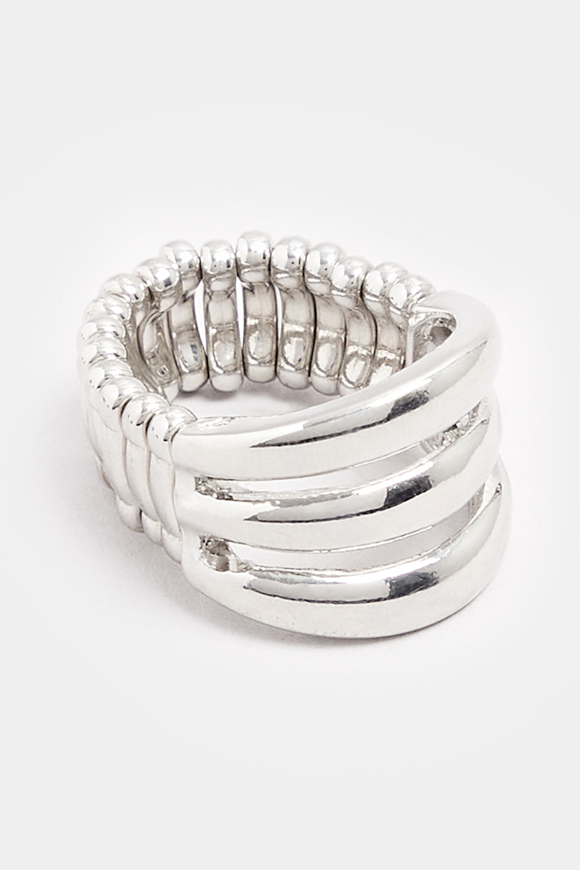 Silver Tone Statement Stretch Ring | Yours Clothing 2