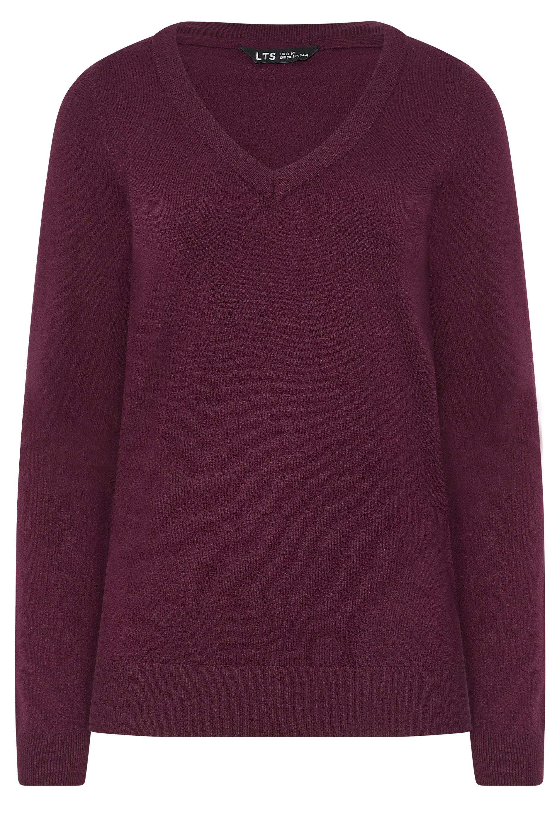 LTS Tall Cherry Red Knit V-Neck Jumper | Long Tall Sally 6
