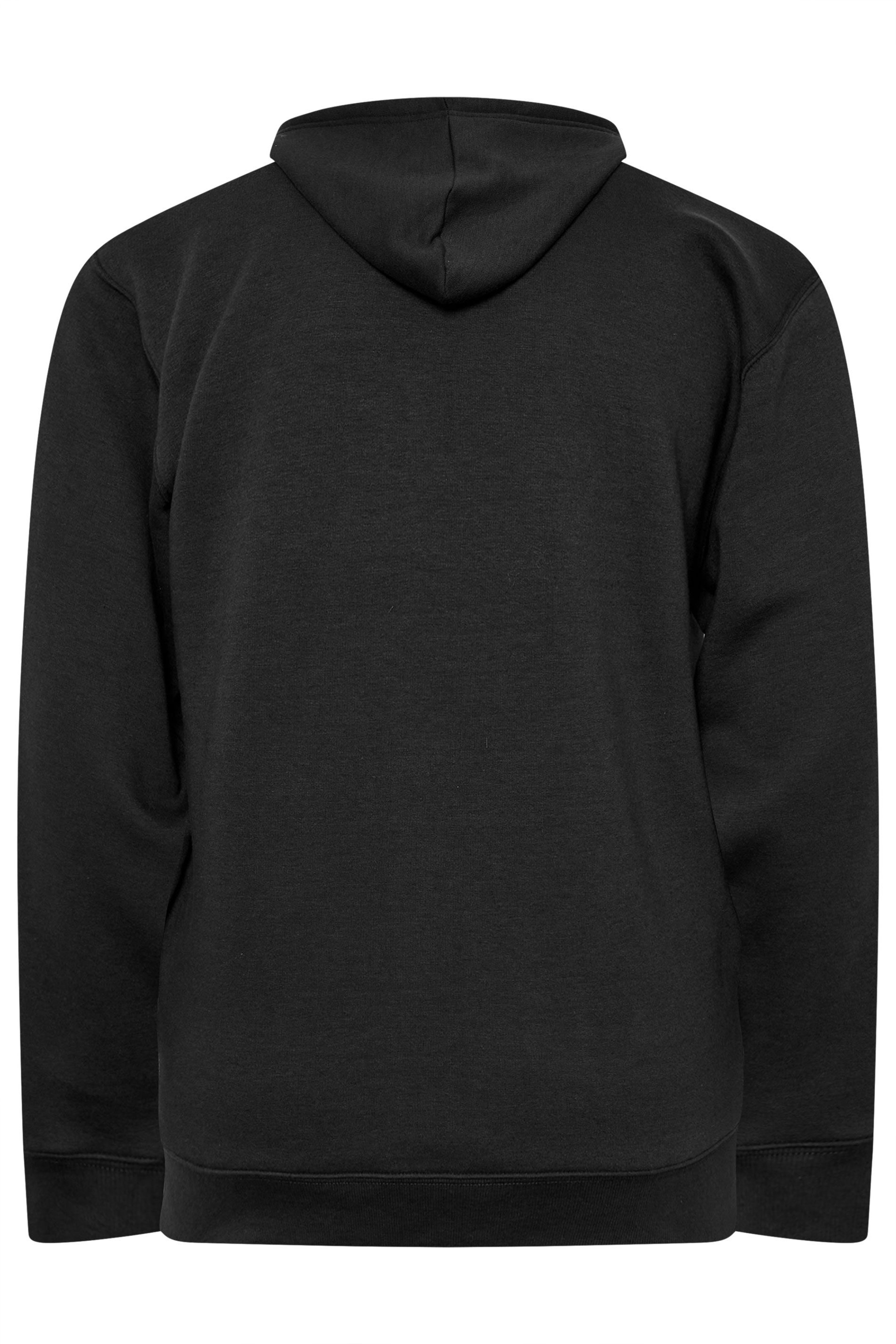 IronRhino Big & Tall Black 'Rest Day' Zip Through Hoodie | BadRhino 8