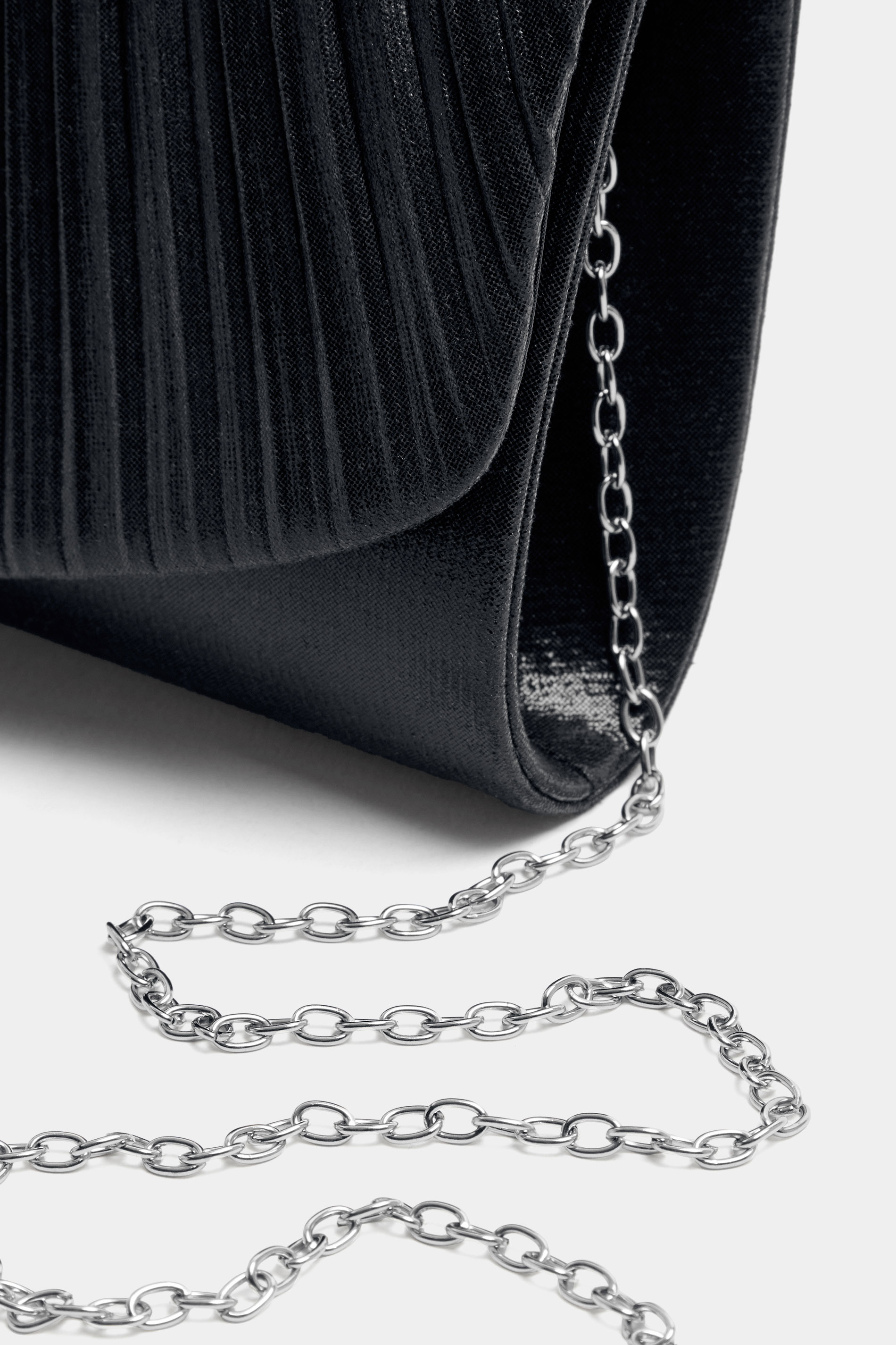 Black Ruched Envelope Clutch Bag | Yours Clothing 5