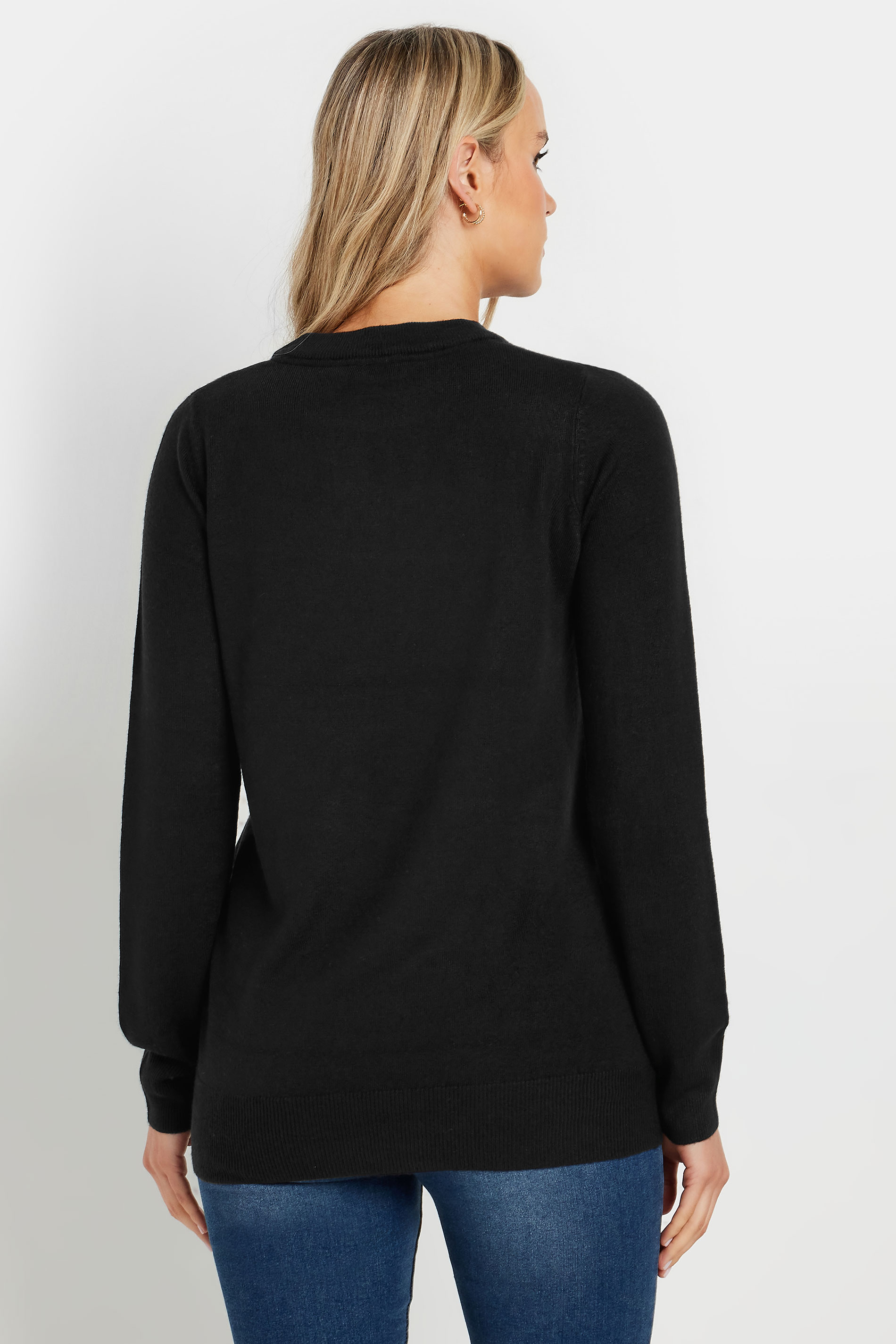 LTS Tall Black Crew Neck Long Sleeve Jumper | Long Tall Sally 3