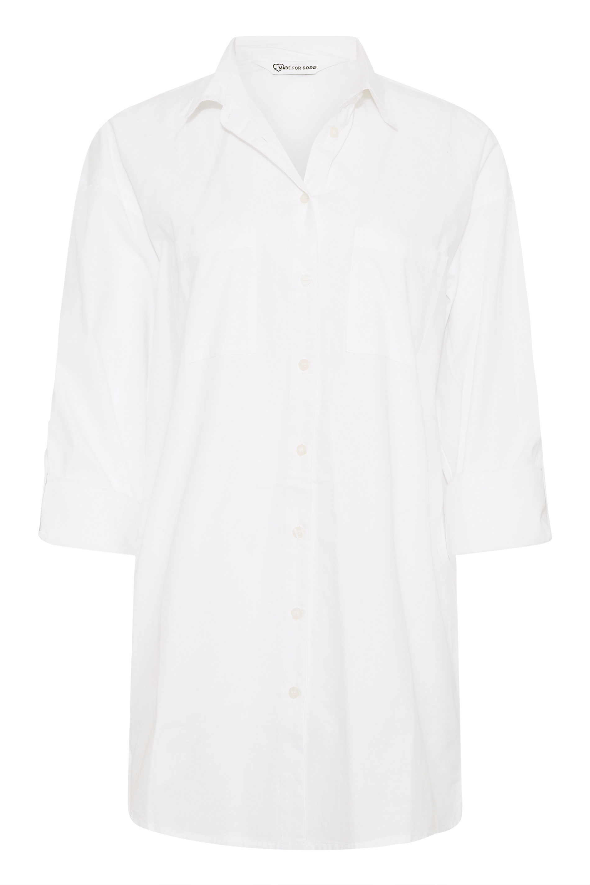 LTS MADE FOR GOOD Tall White Cotton Oversized Shirt | Long Tall Sally 7