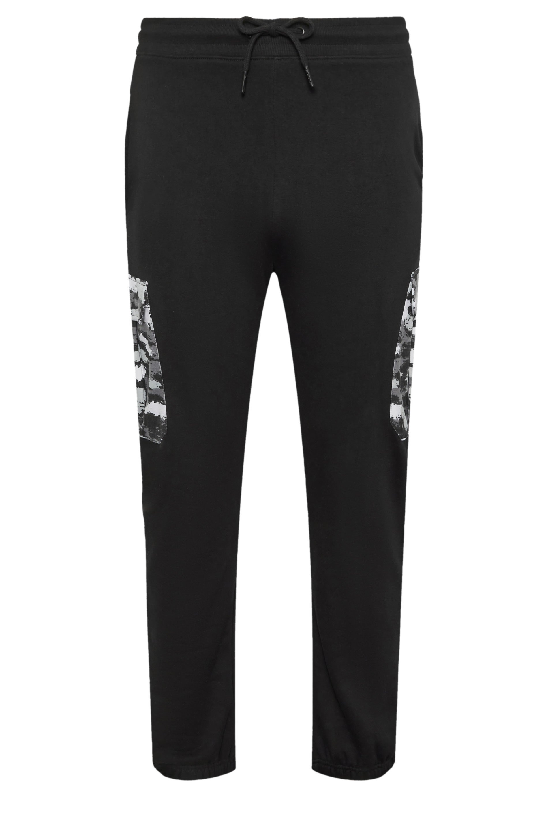 BadRhino Big & Tall Black Camo Detail Cargo Joggers | BadRhino 5