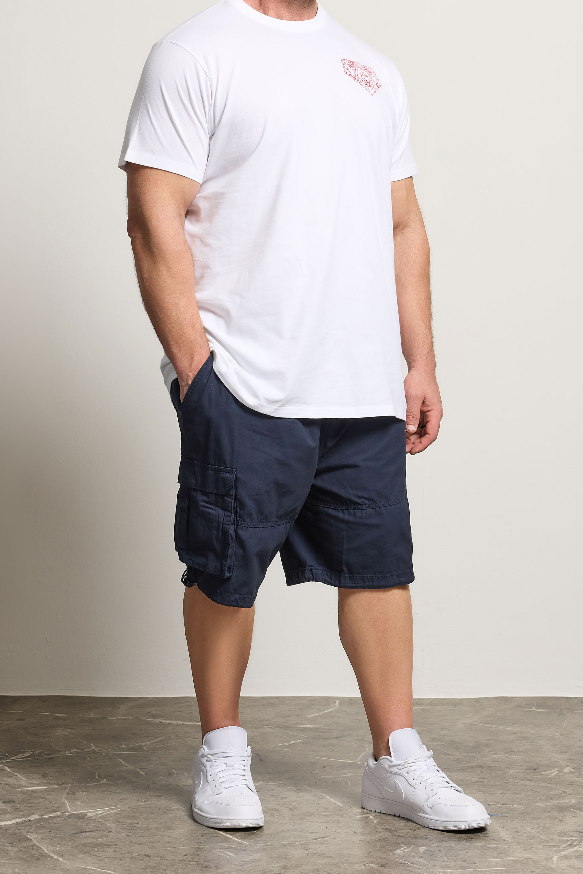 BadRhino Big & Tall Navy Blue Lightweight Waist Cargo Shorts | BadRhino 1