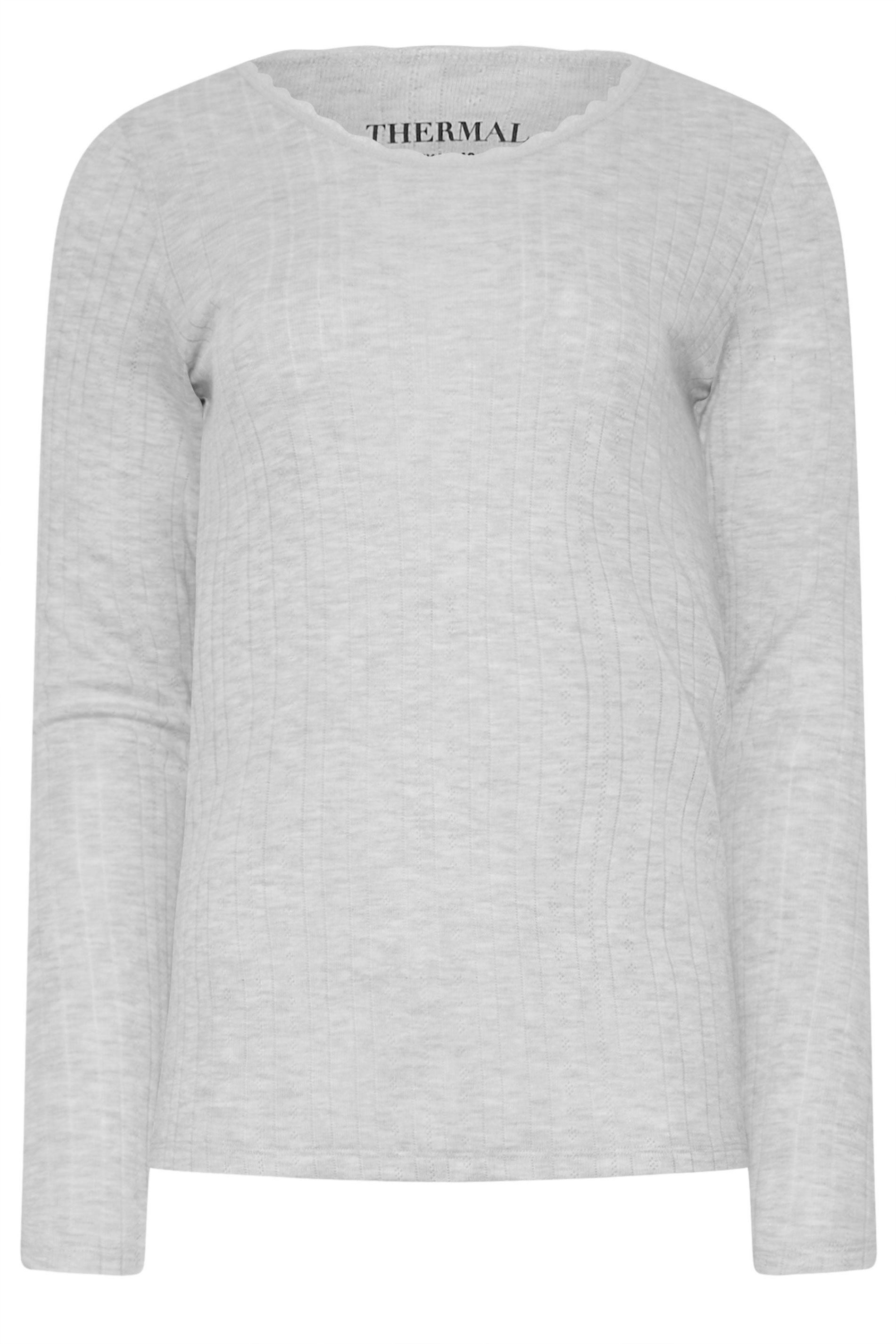 LTS Tall Women's Grey Thermal Long Sleeve Top | Long Tall Sally 5