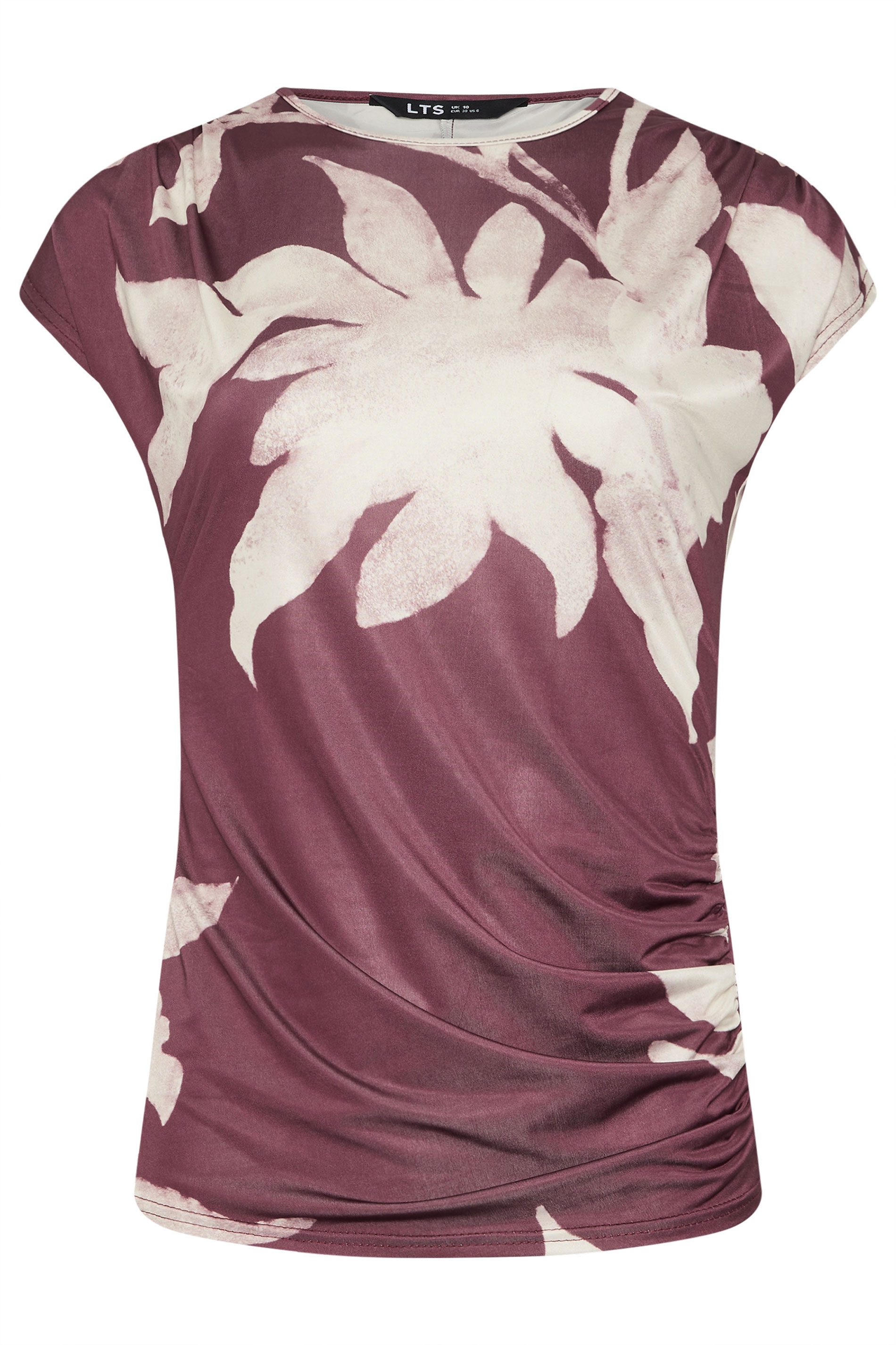 LTS Tall Berry Red Floral Draped Top | Long Tall Sally 6