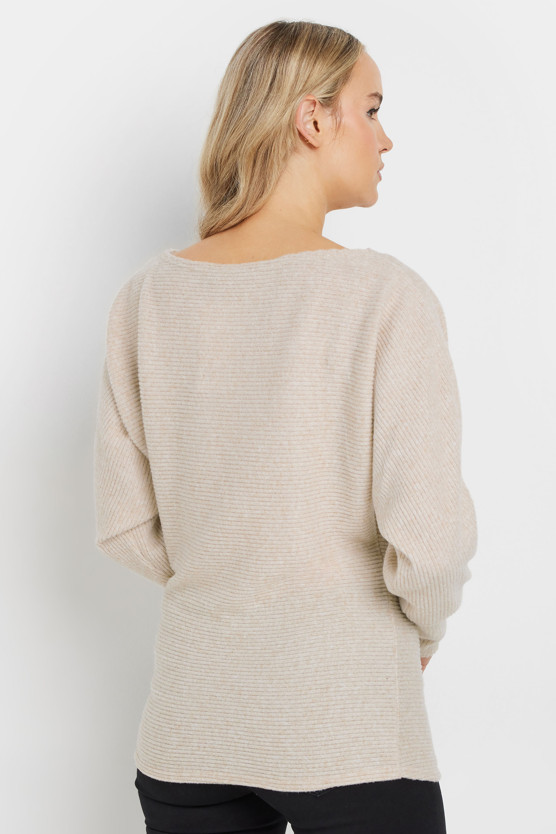 LTS Tall Beige Brown Soft Touch Batwing Top | Long Tall Sally 3