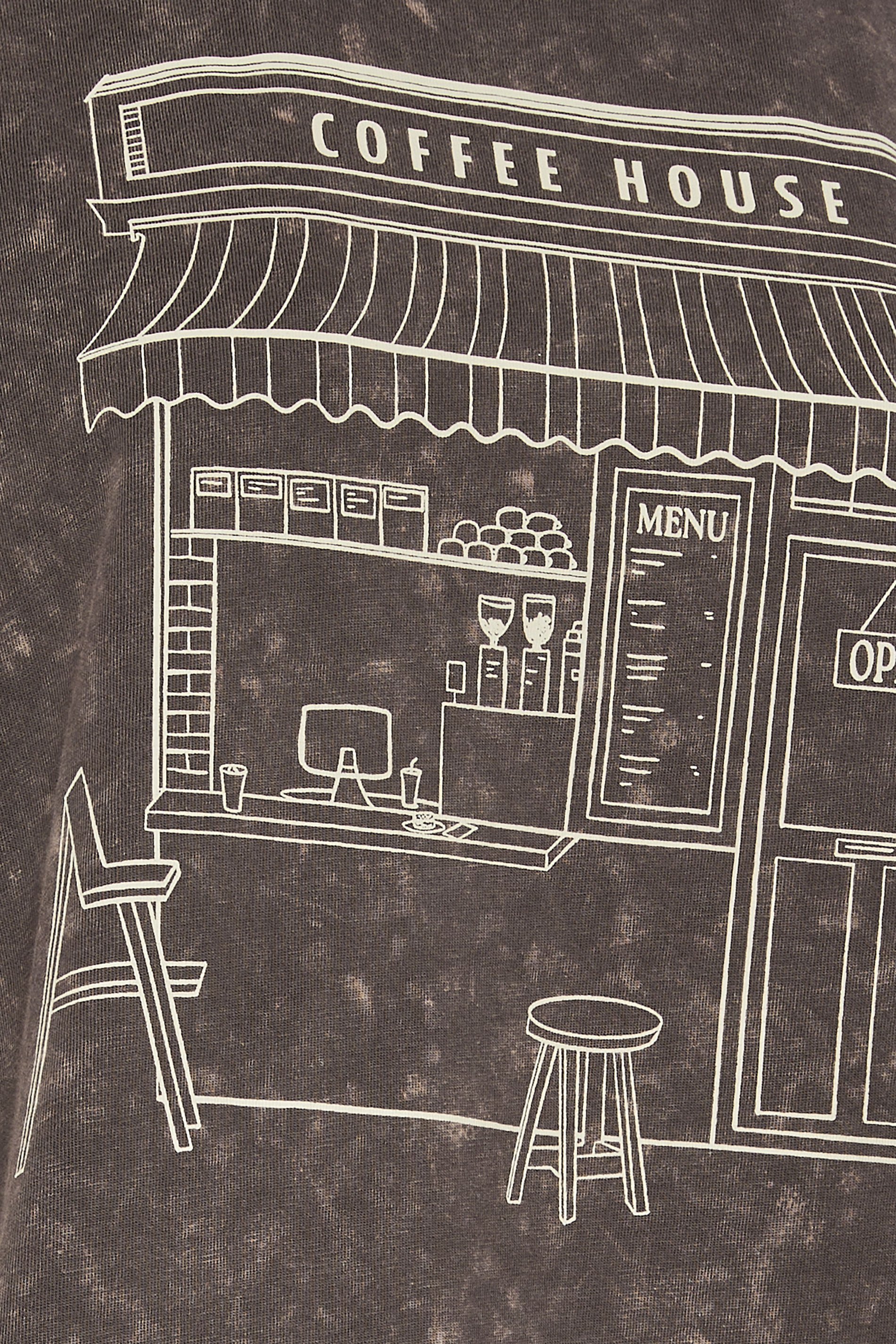 LTS Tall Brown Washed Coffee Graphic T-Shirt | Long Tall Sally 9