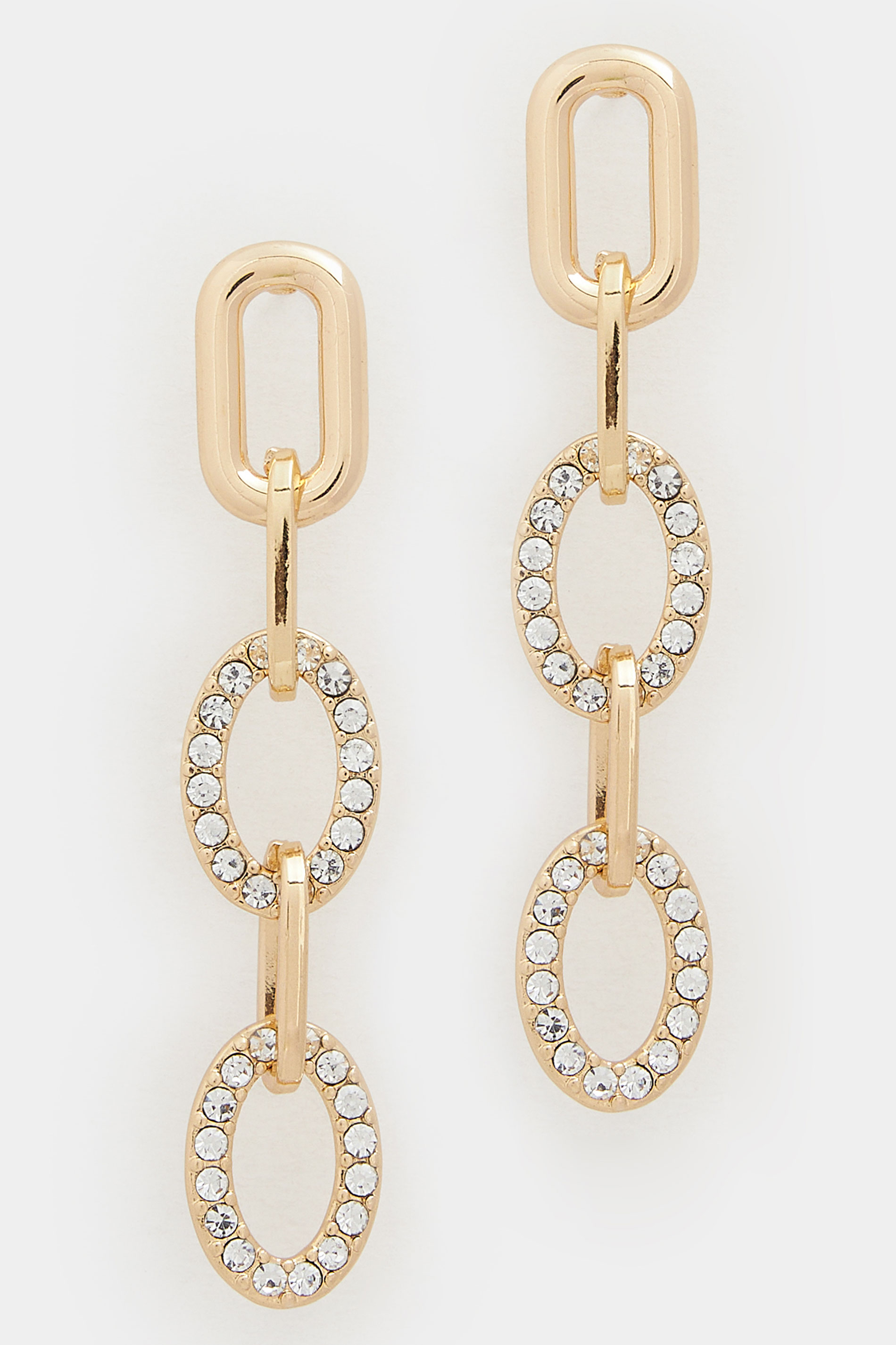 Gold Tone Diamante Disk Huggie Earrings | Yours Clothing 3