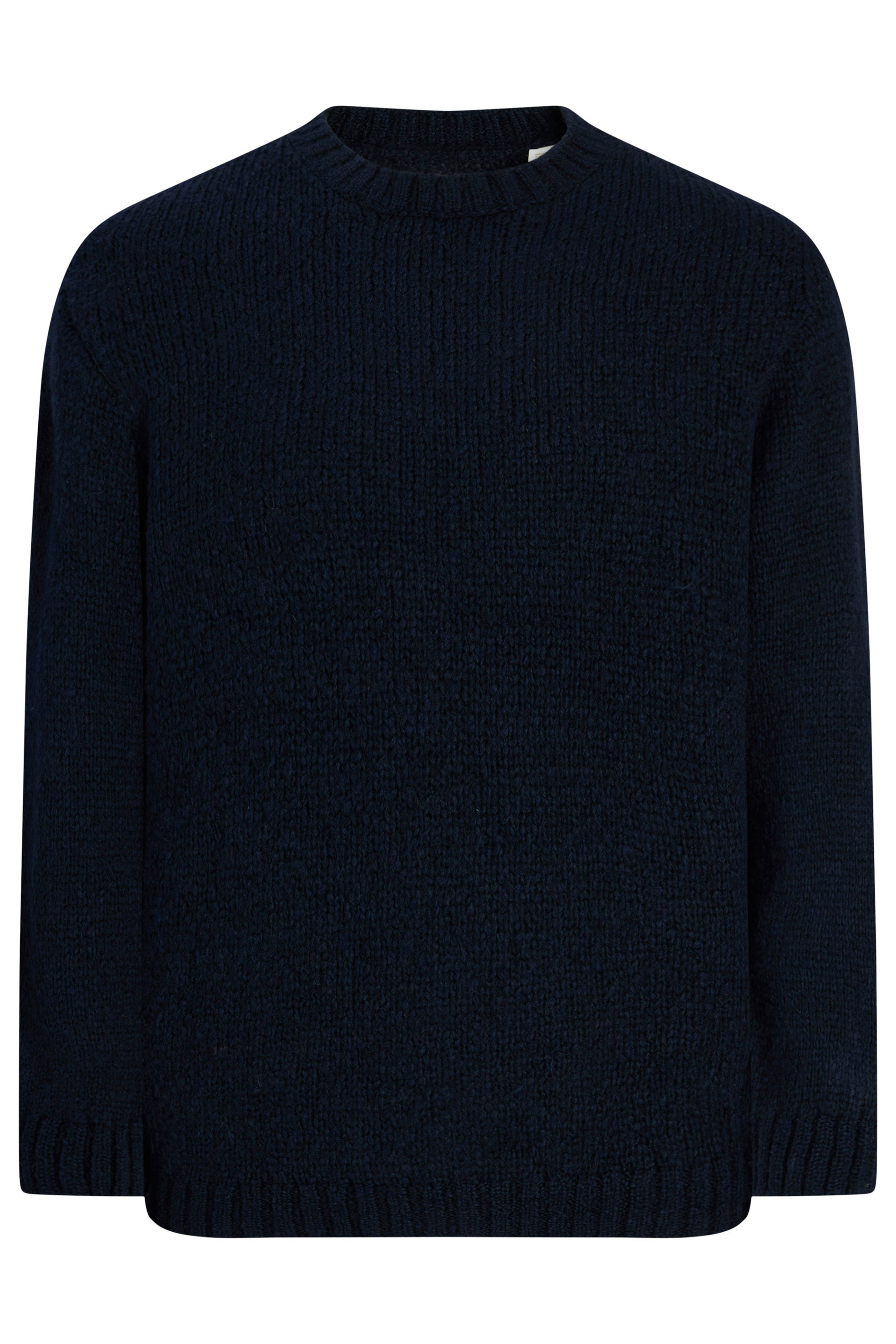 JACK & JONES Big & Tall Sky Captain Blue Crew Neck Knit Jumper | BadRhino 1
