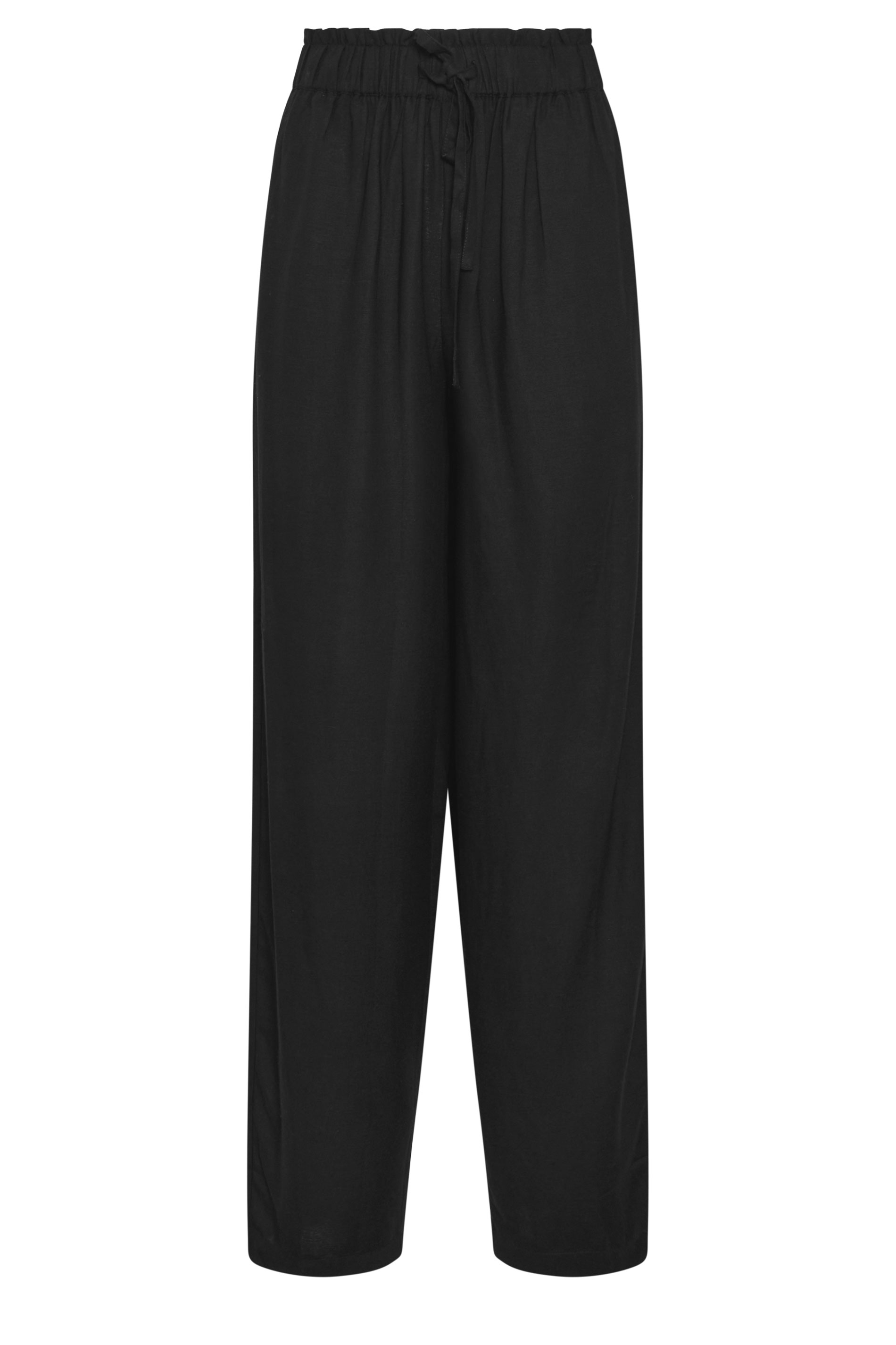 LTS Tall Women's Black Linen Barrel Leg Trousers | Long Tall Sally 5