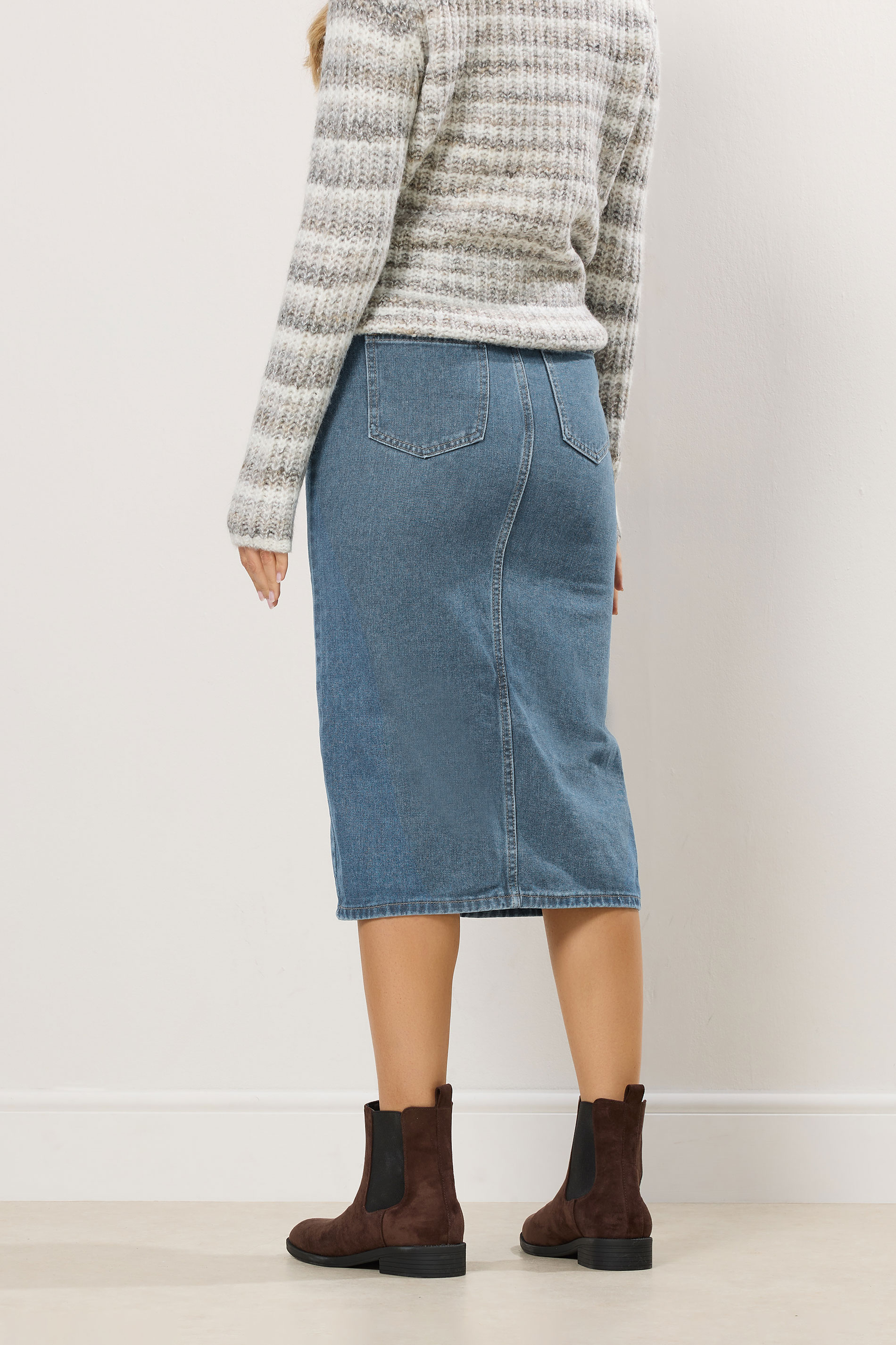 LTS Tall Blue Denim Midi Skirt | Long Tall Sally  3