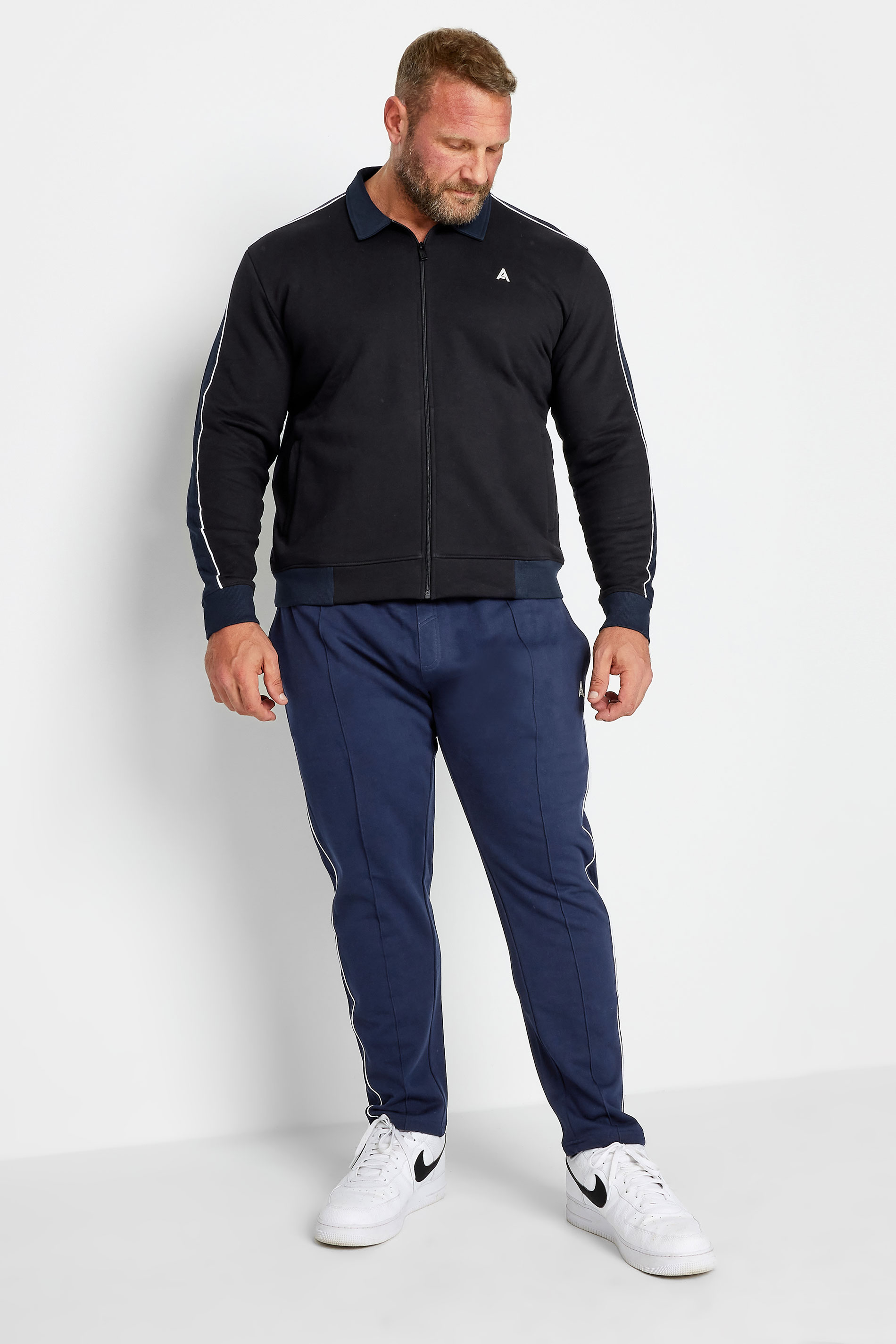 STUDIO A Big & Tall Black Zip Through Jacket | BadRhino 2