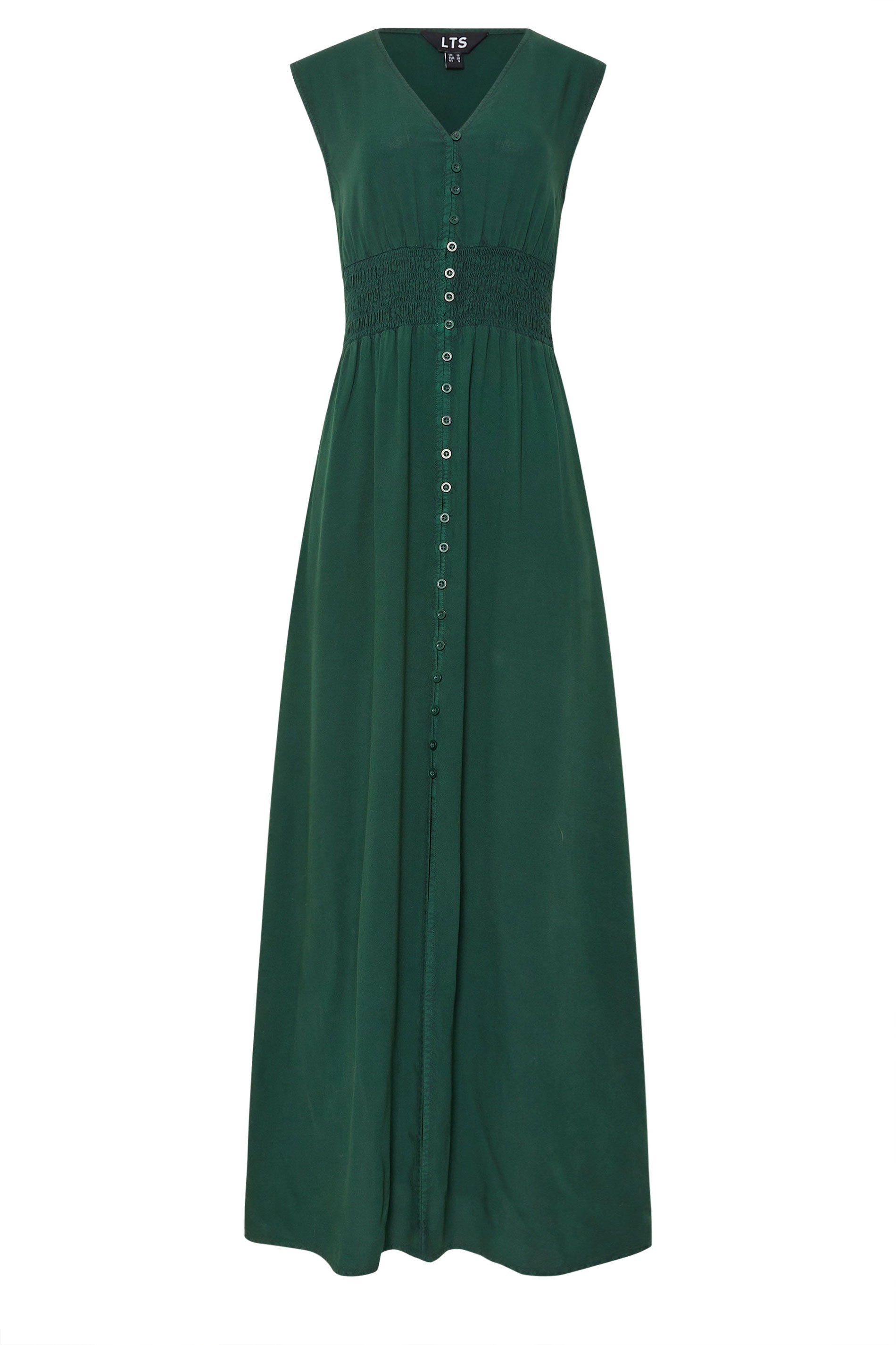LTS Tall Green Acid Wash Shirred Maxi Dress | Long Tall Sally 6