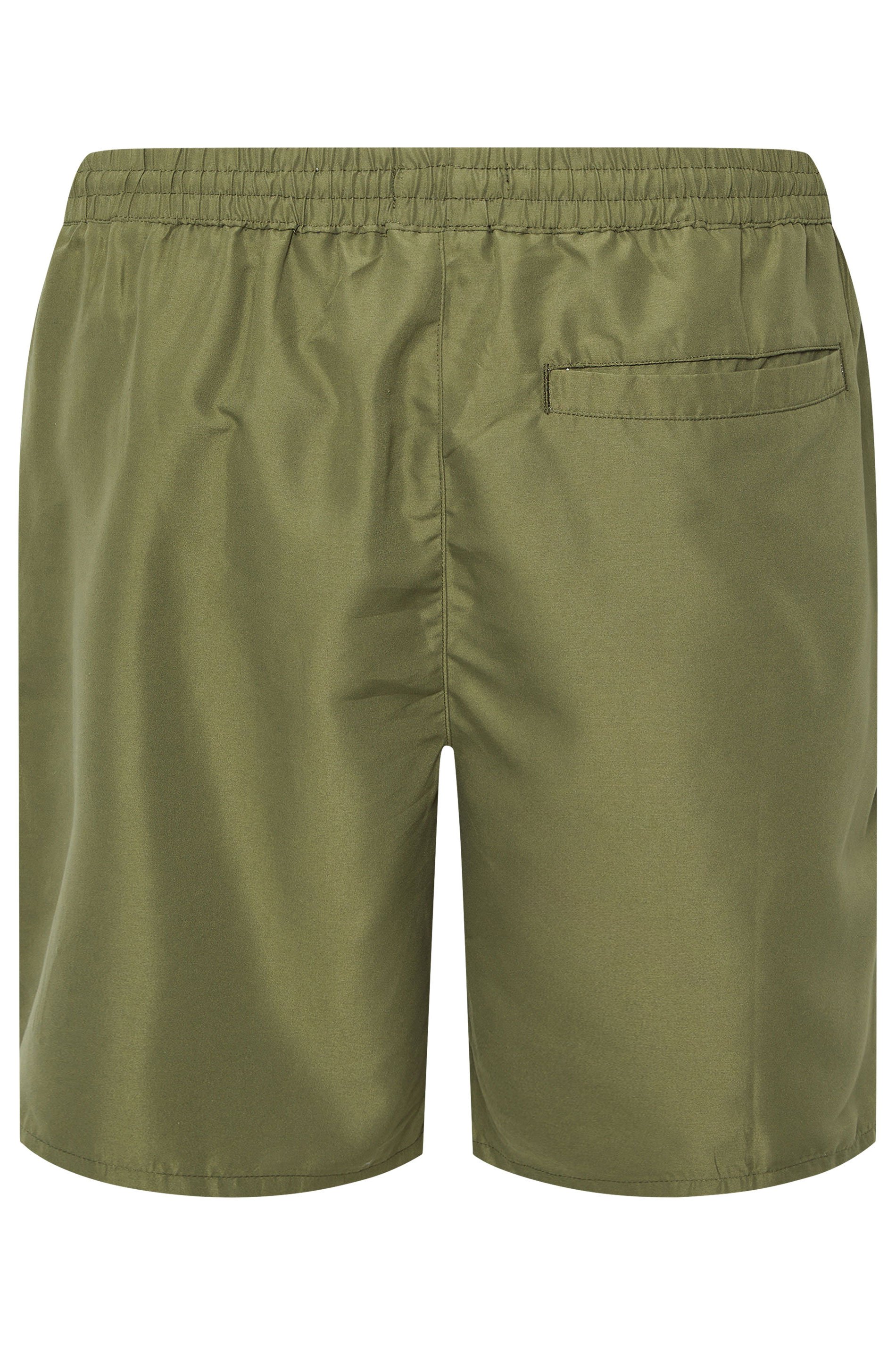BadRhino Big & Tall Khaki Green Palm Embroidered Swim Shorts |  BadRhino 8