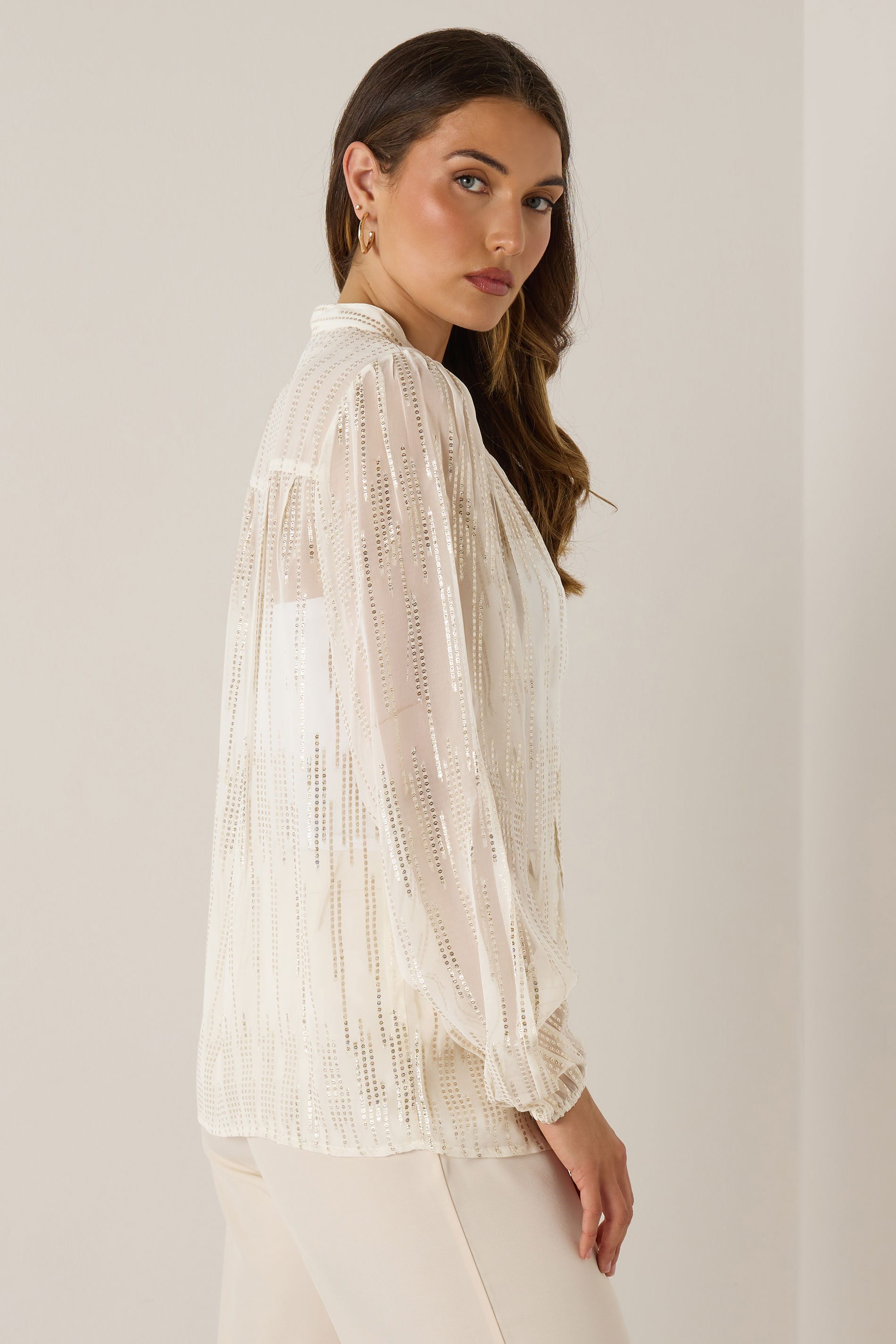 トップス hella sheer check blouse ivory Alexis Sheer Cotton Shirt - White | Effortless Style