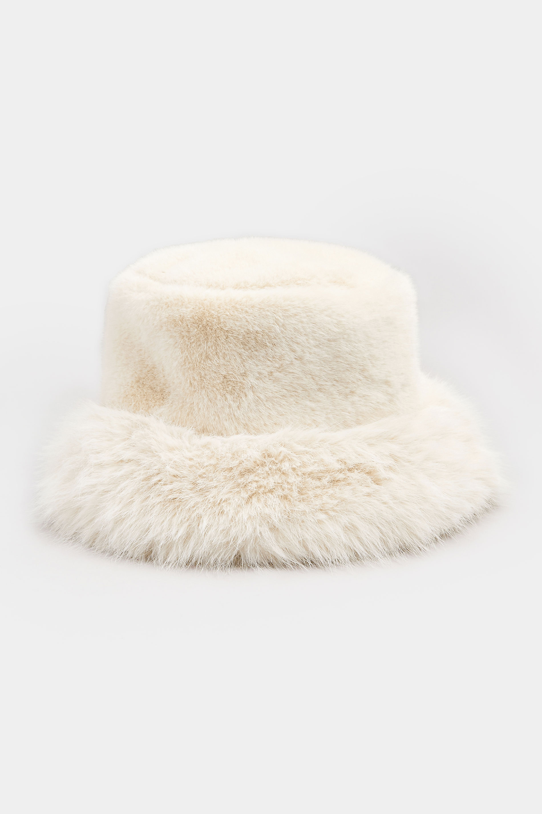 Natural Brown Faux Fur Bucket Hat | Yours Clothing 2
